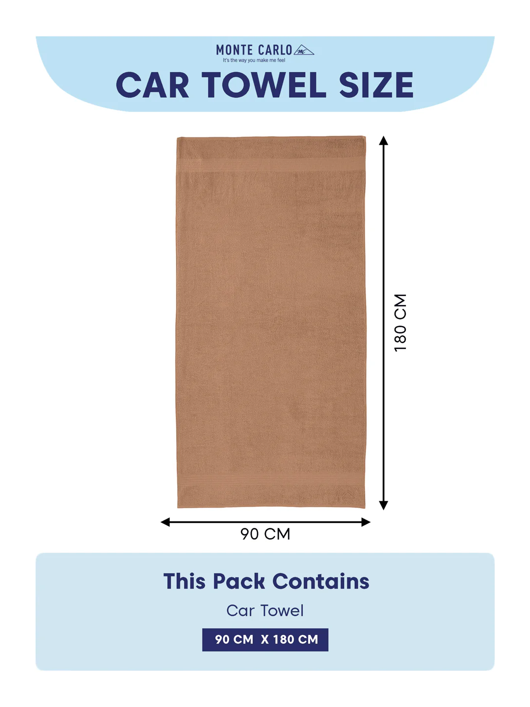 Beige Pure Cotton Solid 380 GSM Car Towel 1 Piece (Jazz Collection) - Image 7