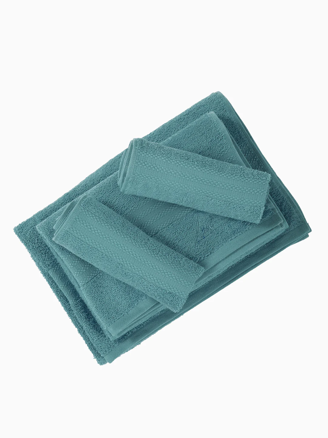 Blue 100% Cotton Solid 380 GSM Bath Towel Jazz 4 Pc Set Gifting Box Pack - Image 6