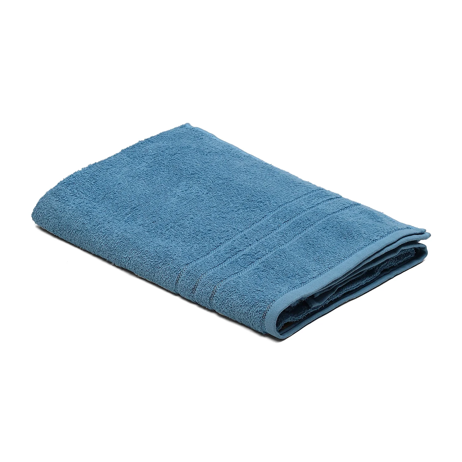 Blue Cotton 350 GSM Bath Towel - Image 2