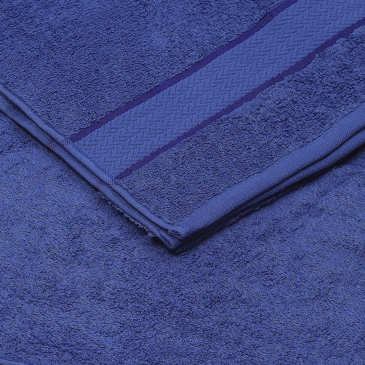 Blue Cotton 450 GSM Bath Towel - Image 3