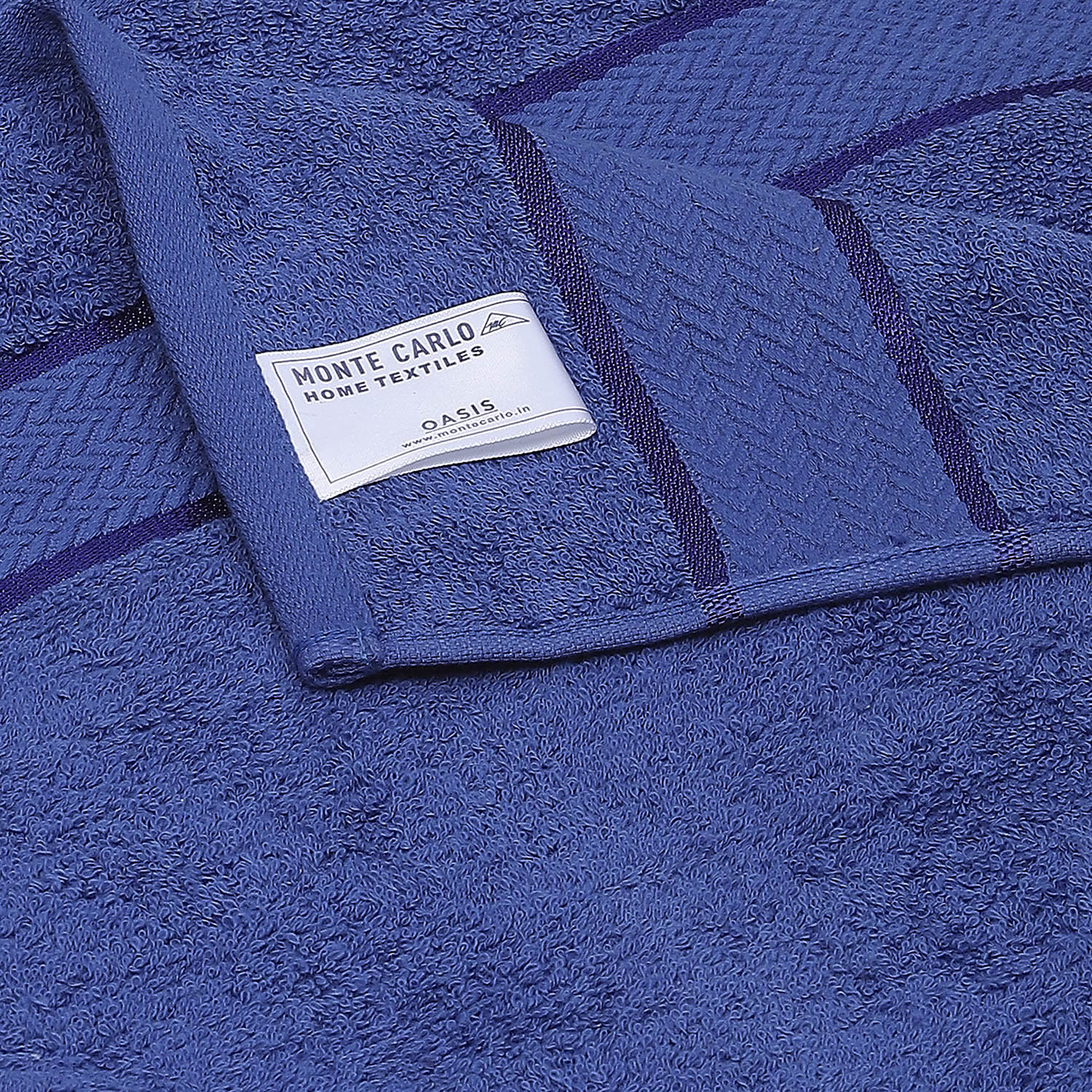 Blue Cotton 450 GSM Bath Towel - Image 4