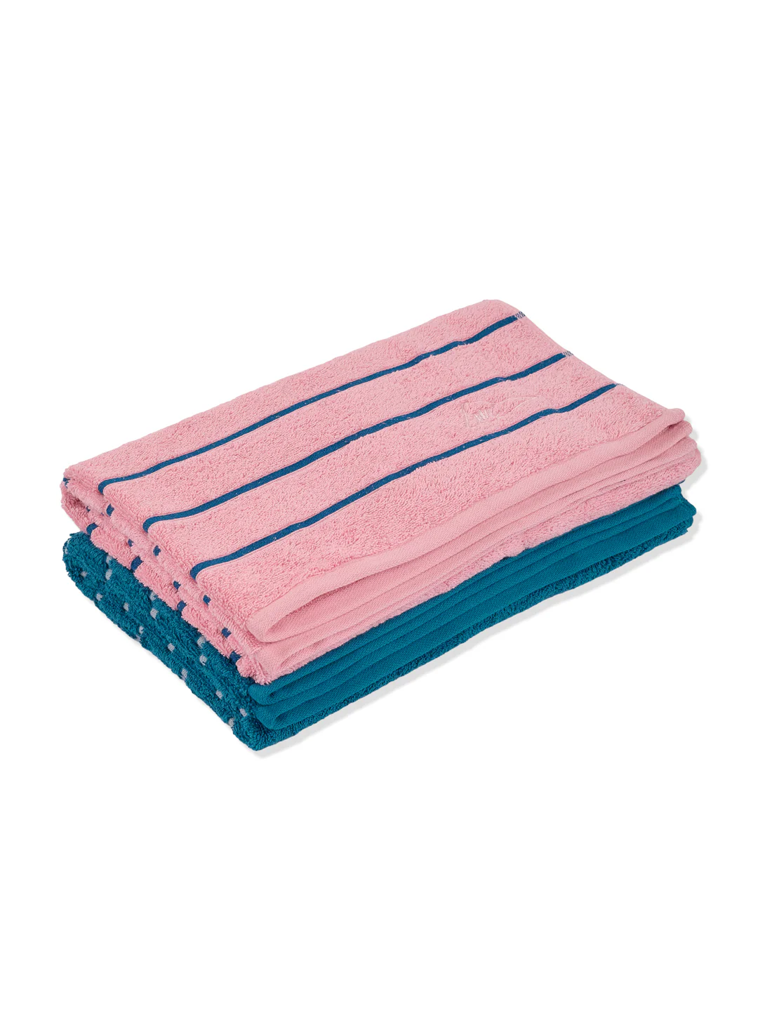 Blue & Dusty Pink 100% Cotton Solid 480 GSM Bath Towel King & Queen 2 Pc Set Gifting Box Pack - Image 4