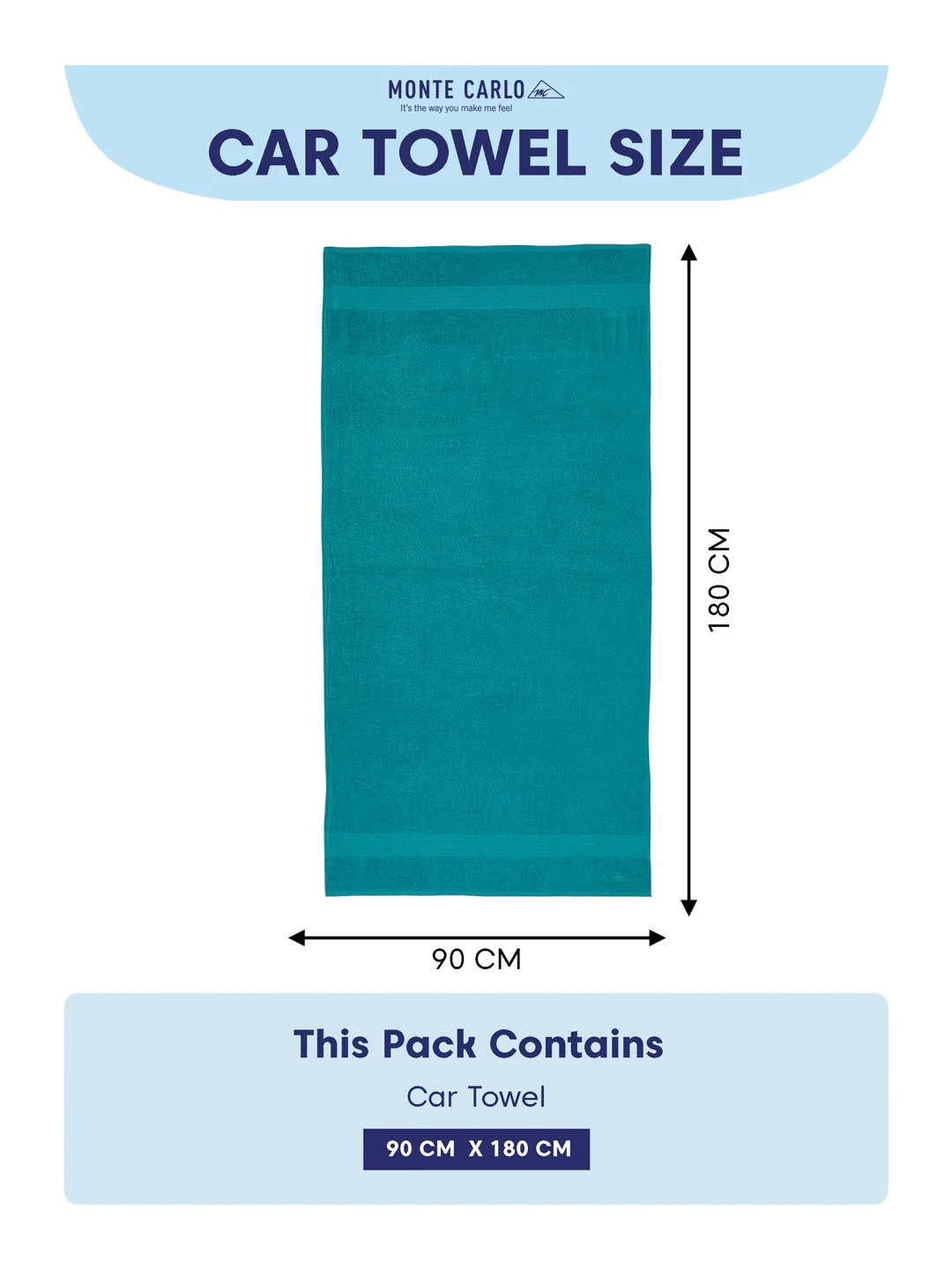 Blue Pure Cotton Solid 380 GSM Car Towel 1 Piece (Jazz Collection) - Image 7
