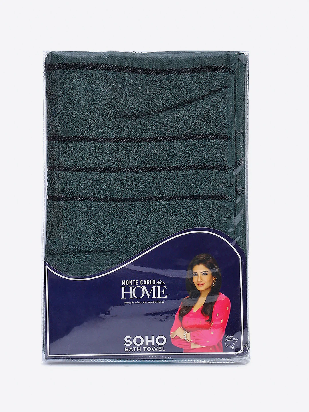 Bottle Green Cotton Solid 350 GSM Bath Towel (Soho) - Image 5