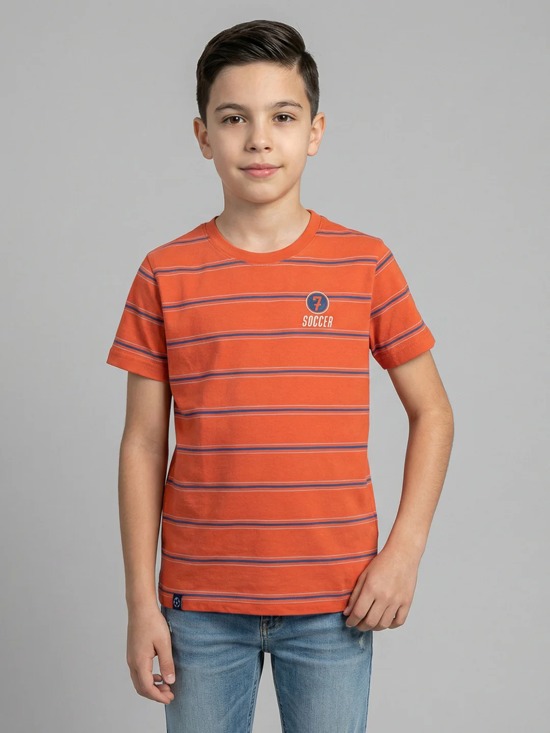 Boys Black, Cream & Orange Printed Round Neck Half Sleeve T-Shirt (Pack of 3) - Image 11