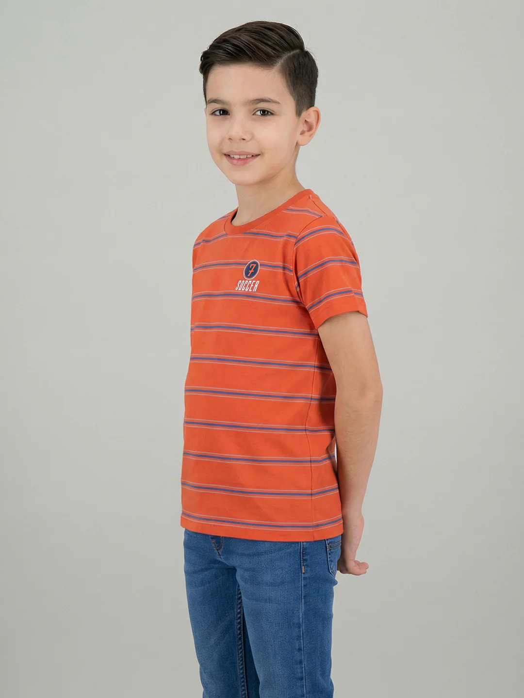 Boys Black, Cream & Orange Printed Round Neck Half Sleeve T-Shirt (Pack of 3) - Image 13