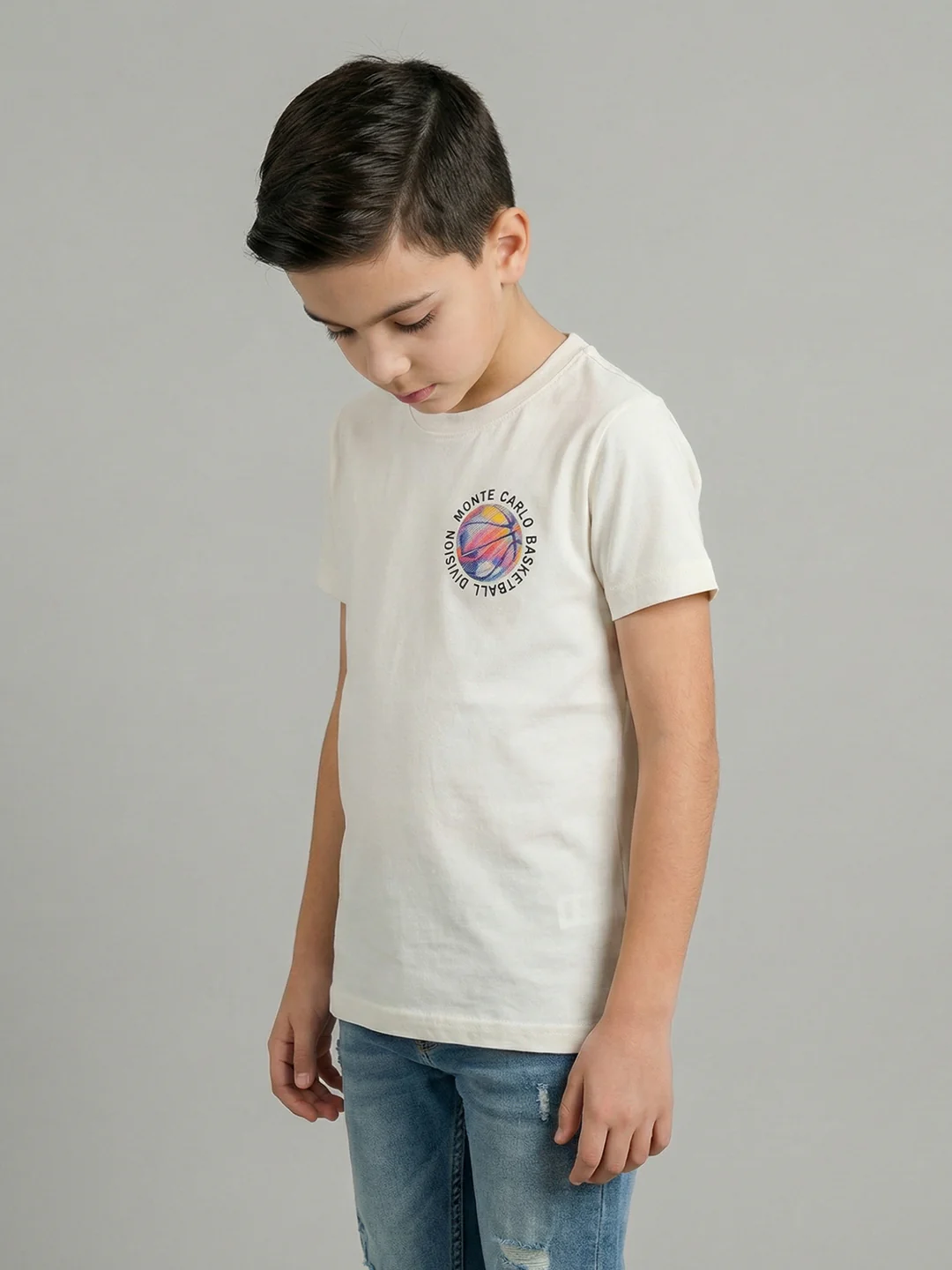 Boys Black, Cream & Orange Printed Round Neck Half Sleeve T-Shirt (Pack of 3) - Image 5