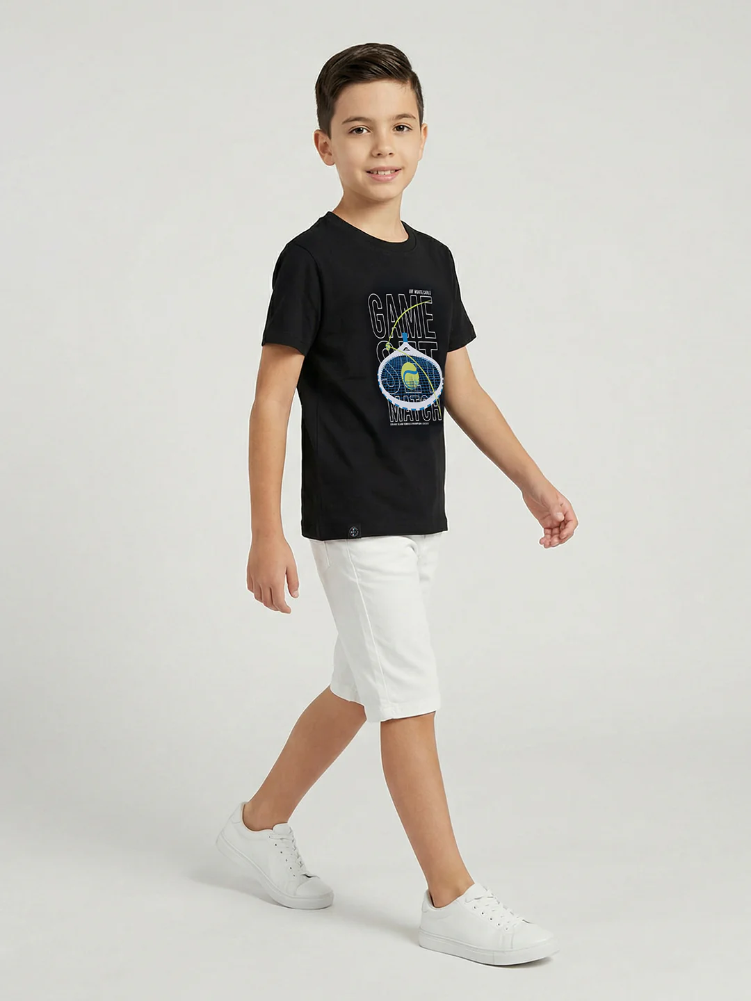 Boys Black, Cream & Orange Printed Round Neck Half Sleeve T-Shirt (Pack of 3) - Image 7