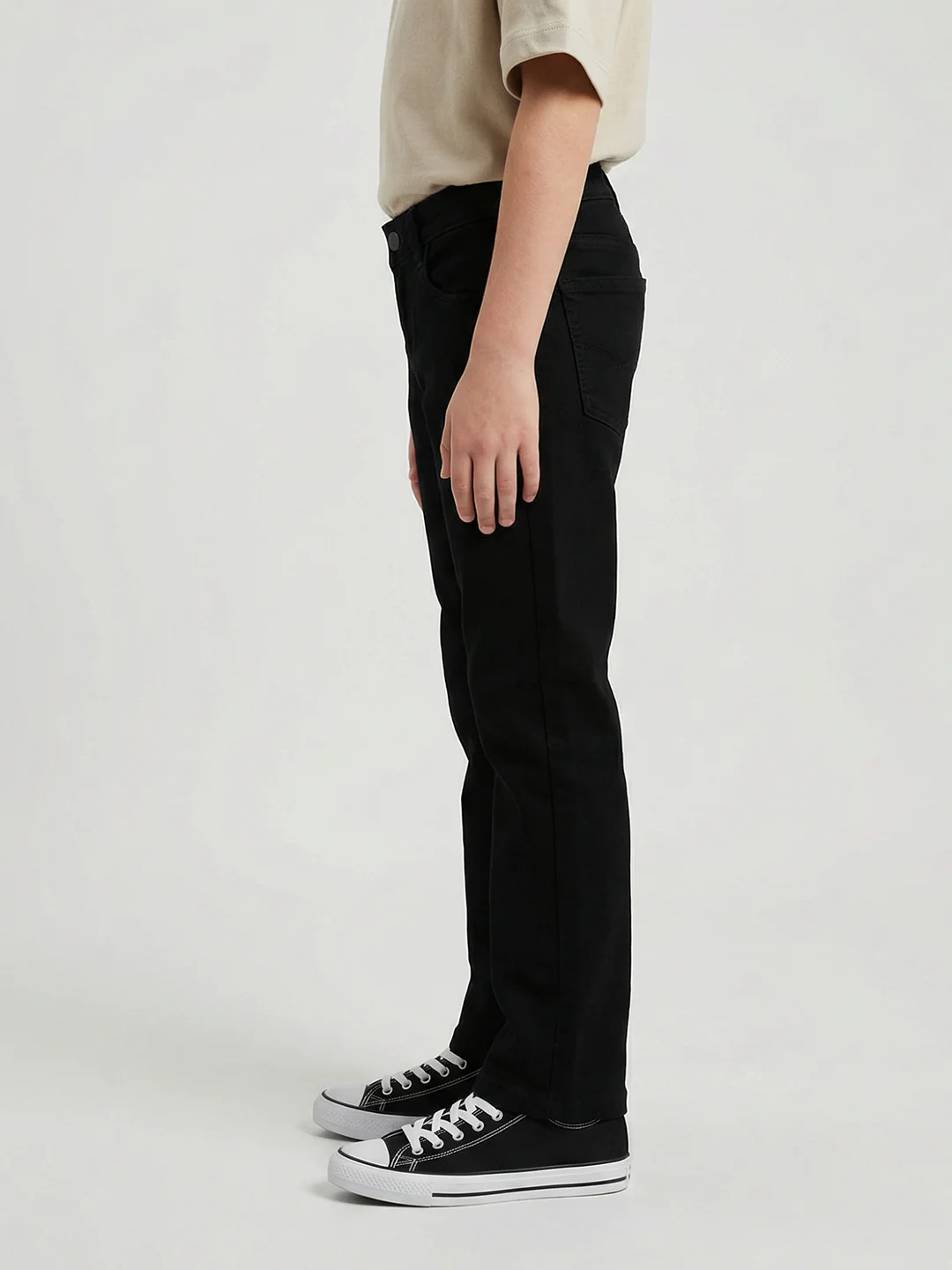 Boys Black Light Wash Straight Fit Denim - Image 2