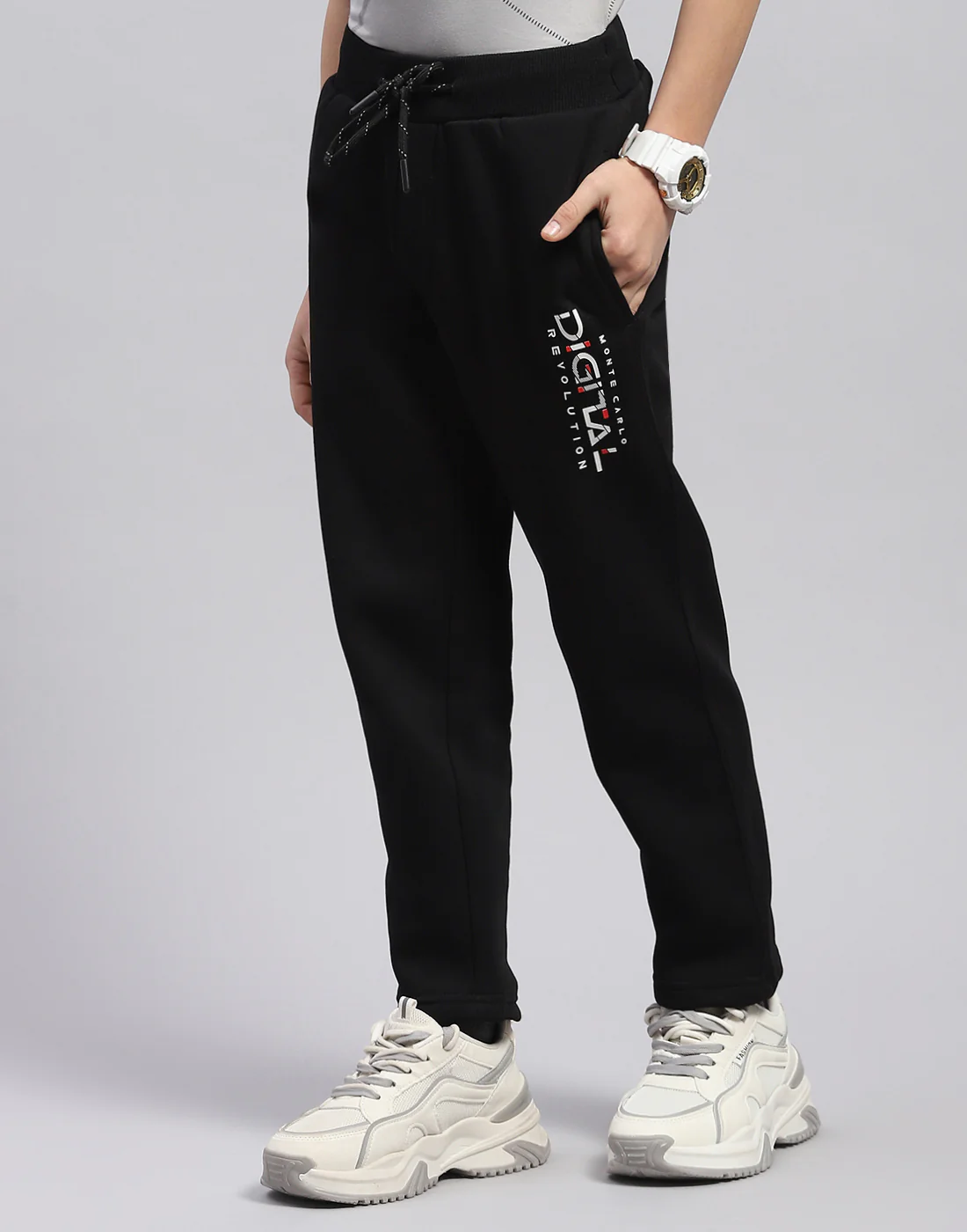 Boys Black Printed Regular Fit Lower - Image 3