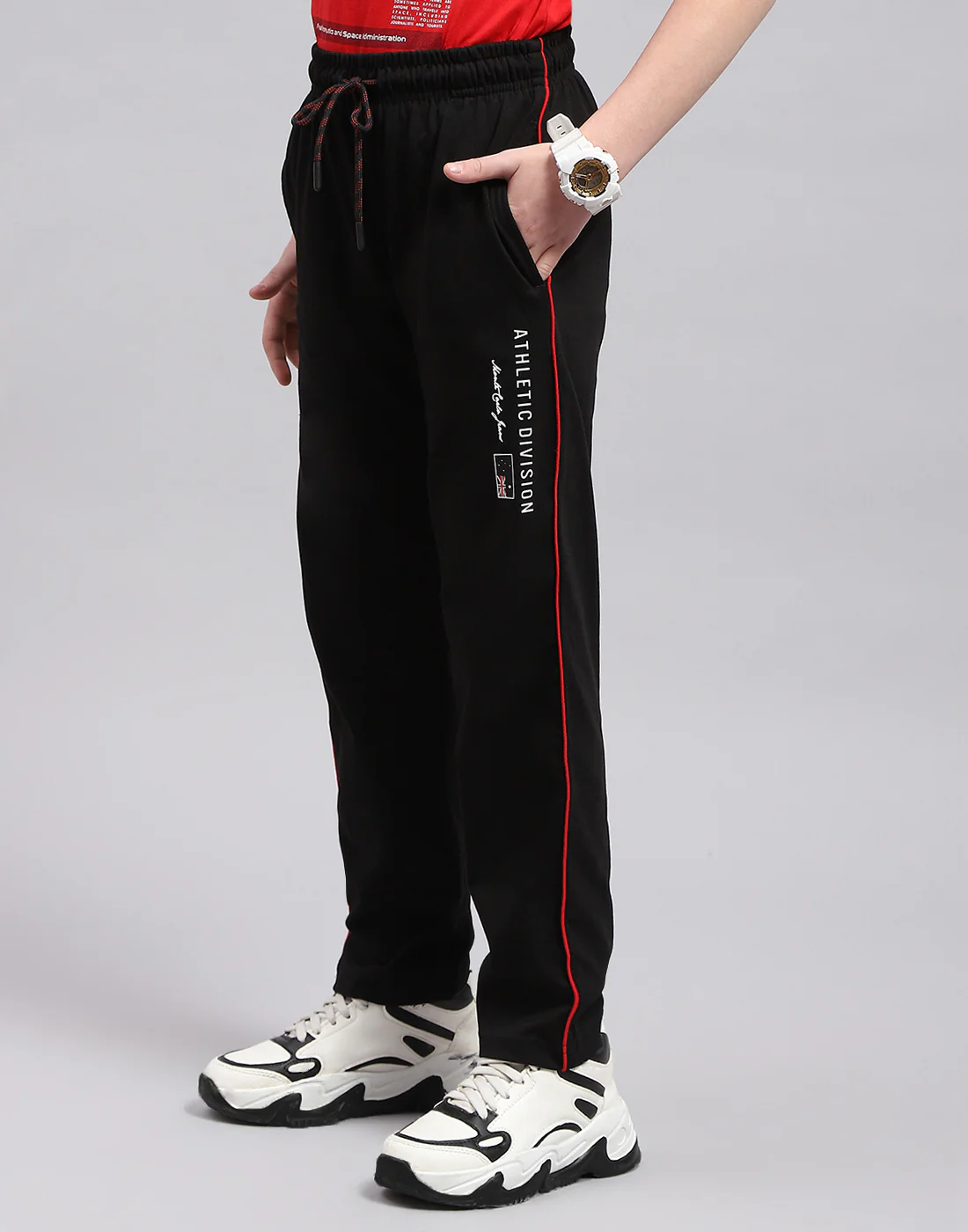 Boys Black Printed Regular Fit Lower - Image 3