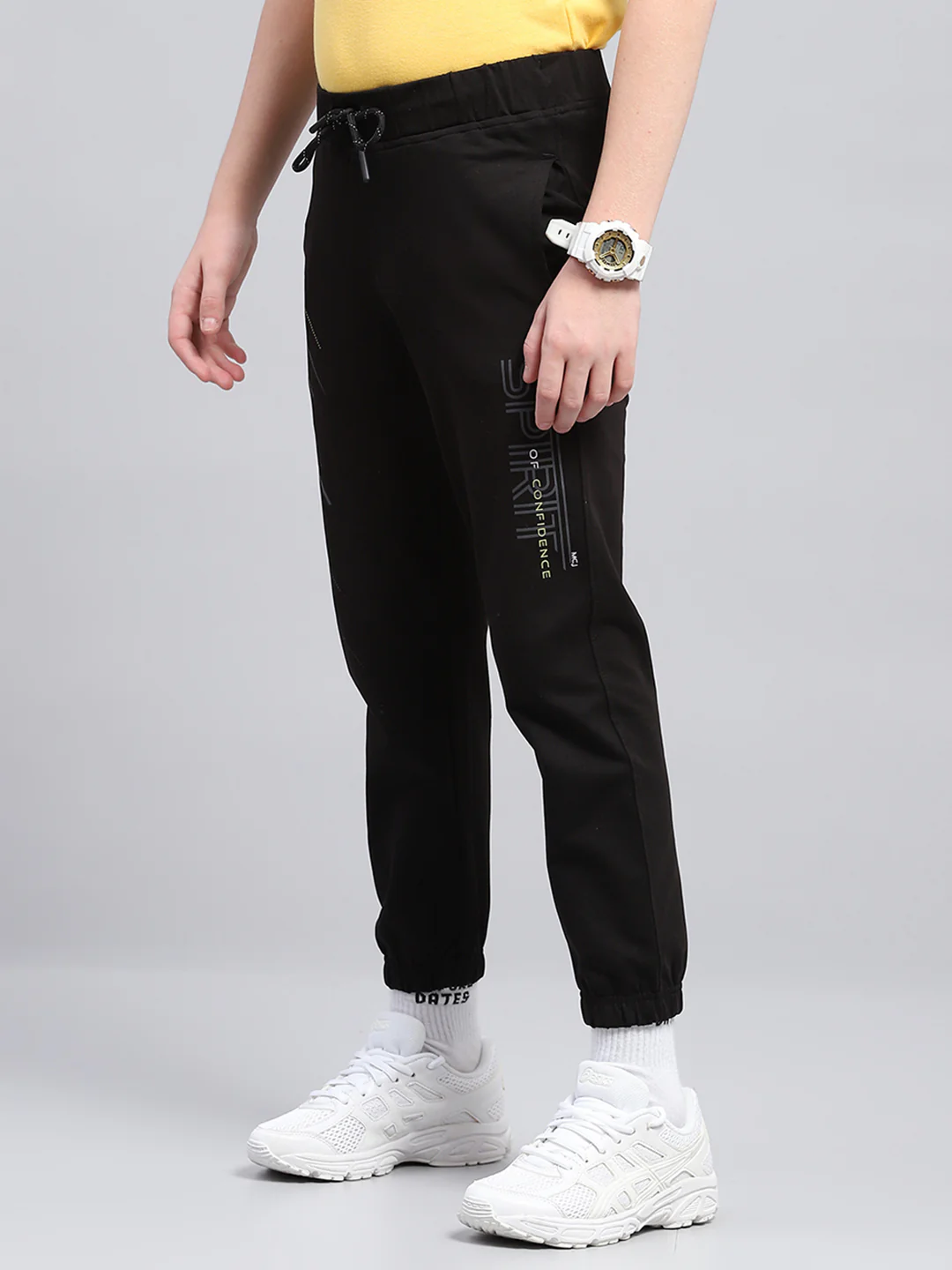 Boys Black Printed Regular Fit Lower - Image 3