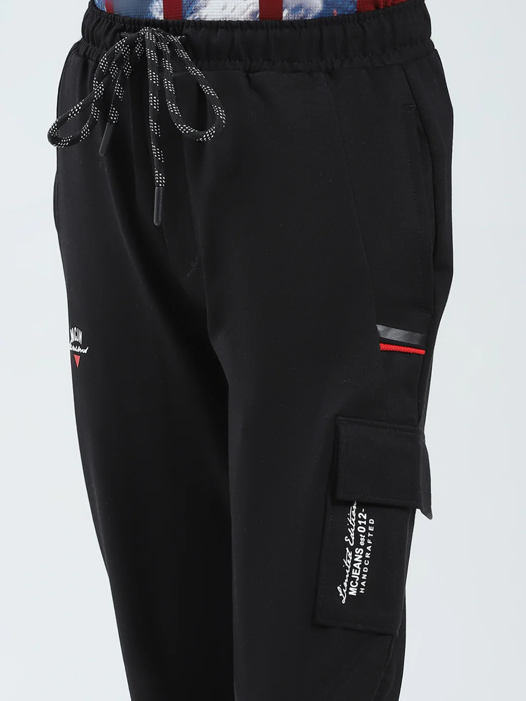 Boys Black Printed Regular Fit Lower - Image 6