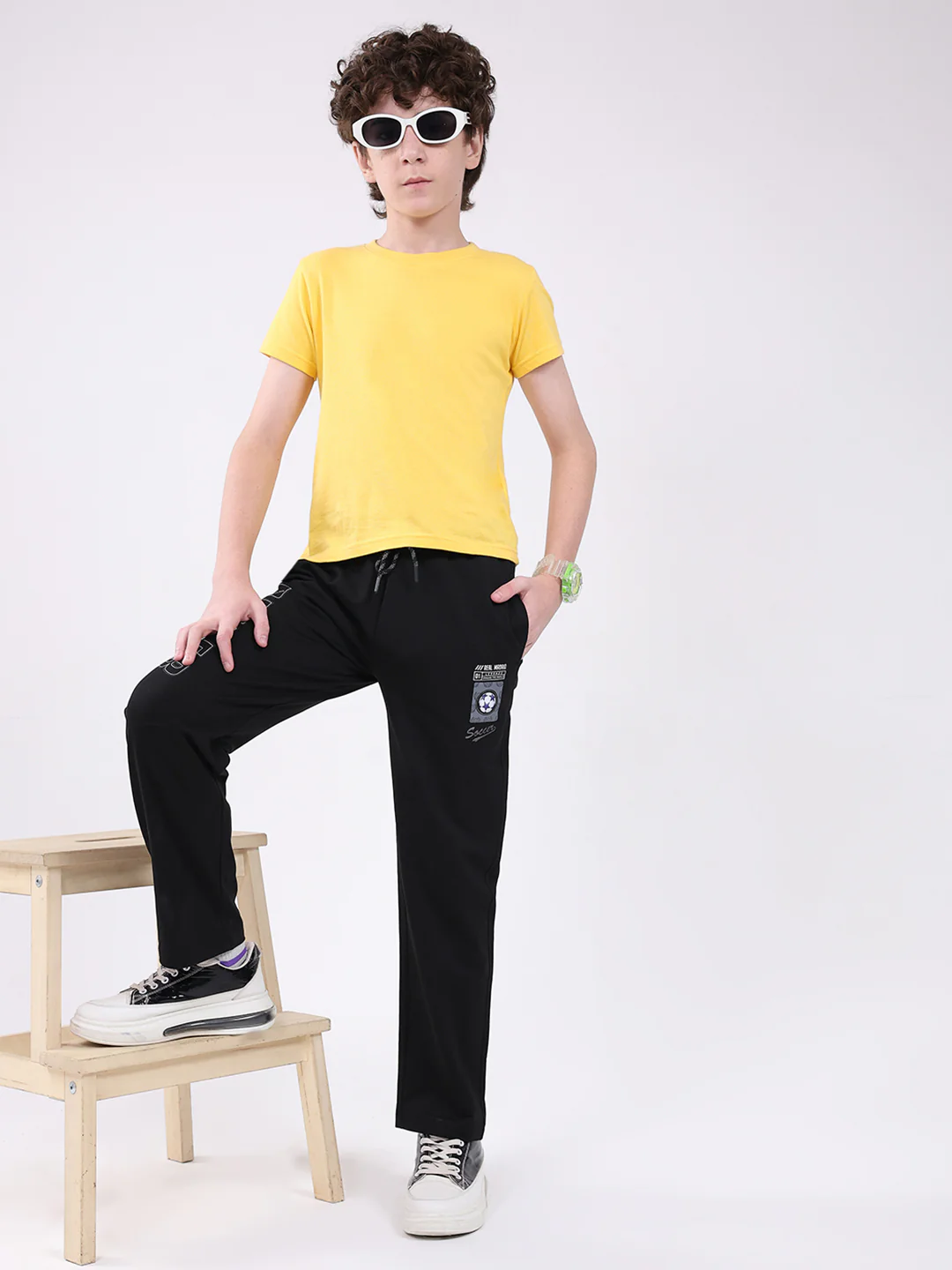 Boys Black Printed Regular Fit Lower - Image 2