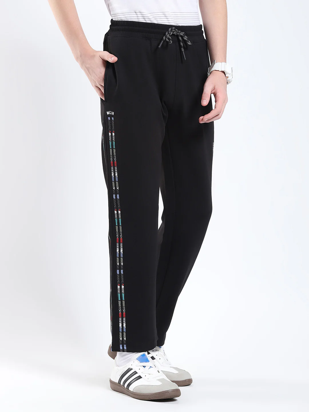 Boys Black Printed Regular Fit Lower - Image 4