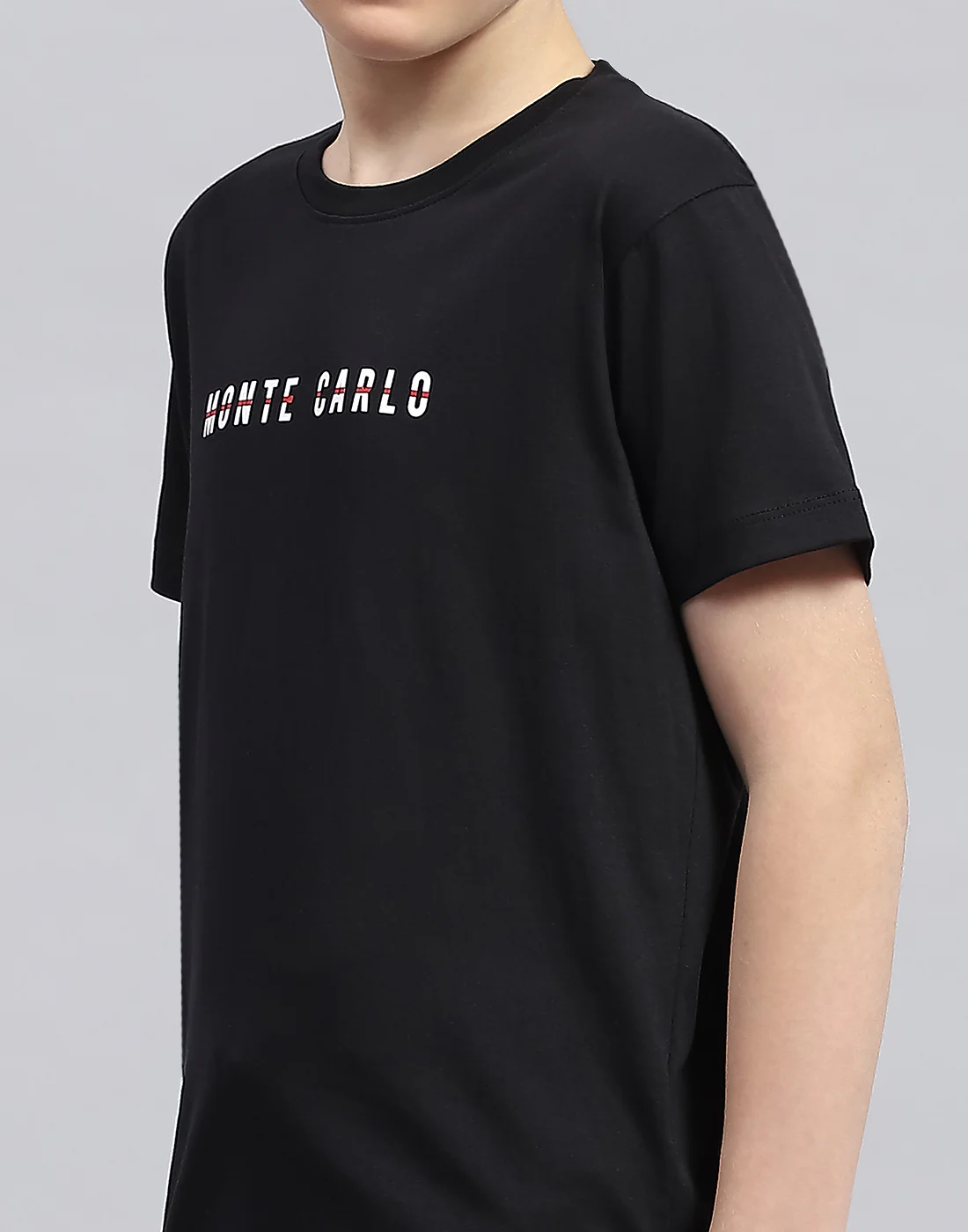 Boys Black Printed Round Neck Half Sleeve T-Shirt - Image 6