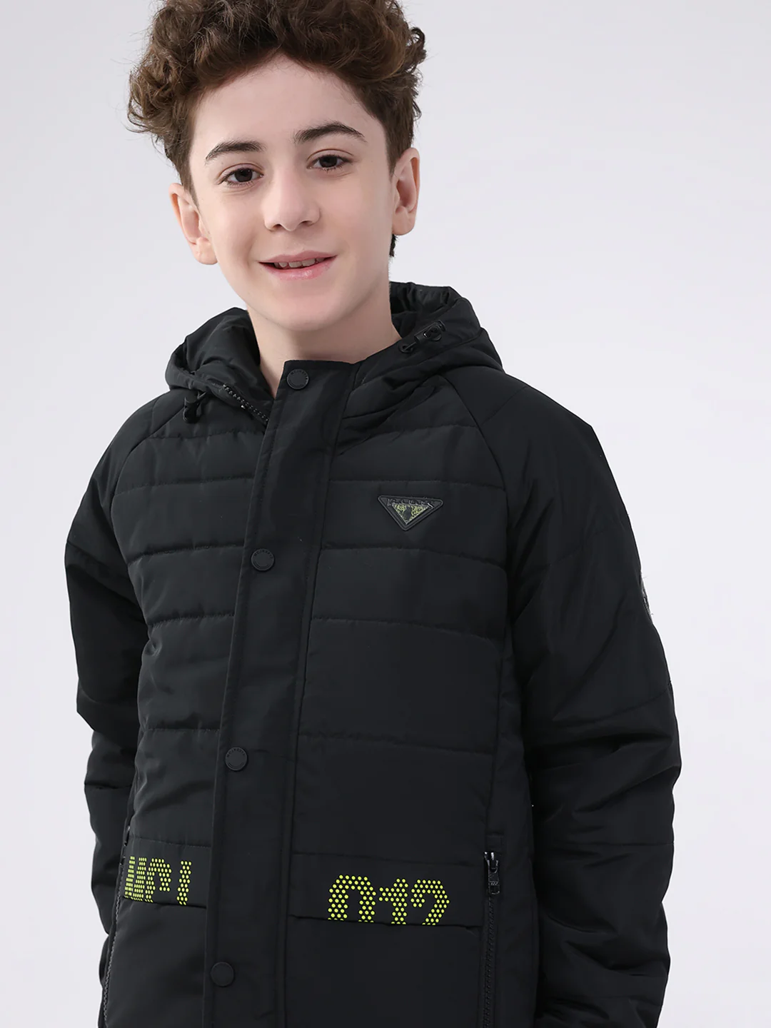 Boys Black Solid Hooded Full Sleeve Jacket - Image 6