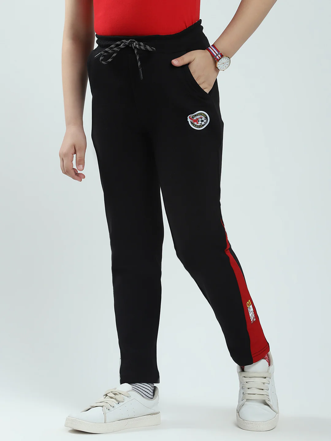 Boys Black Solid Regular Fit Lower - Image 3