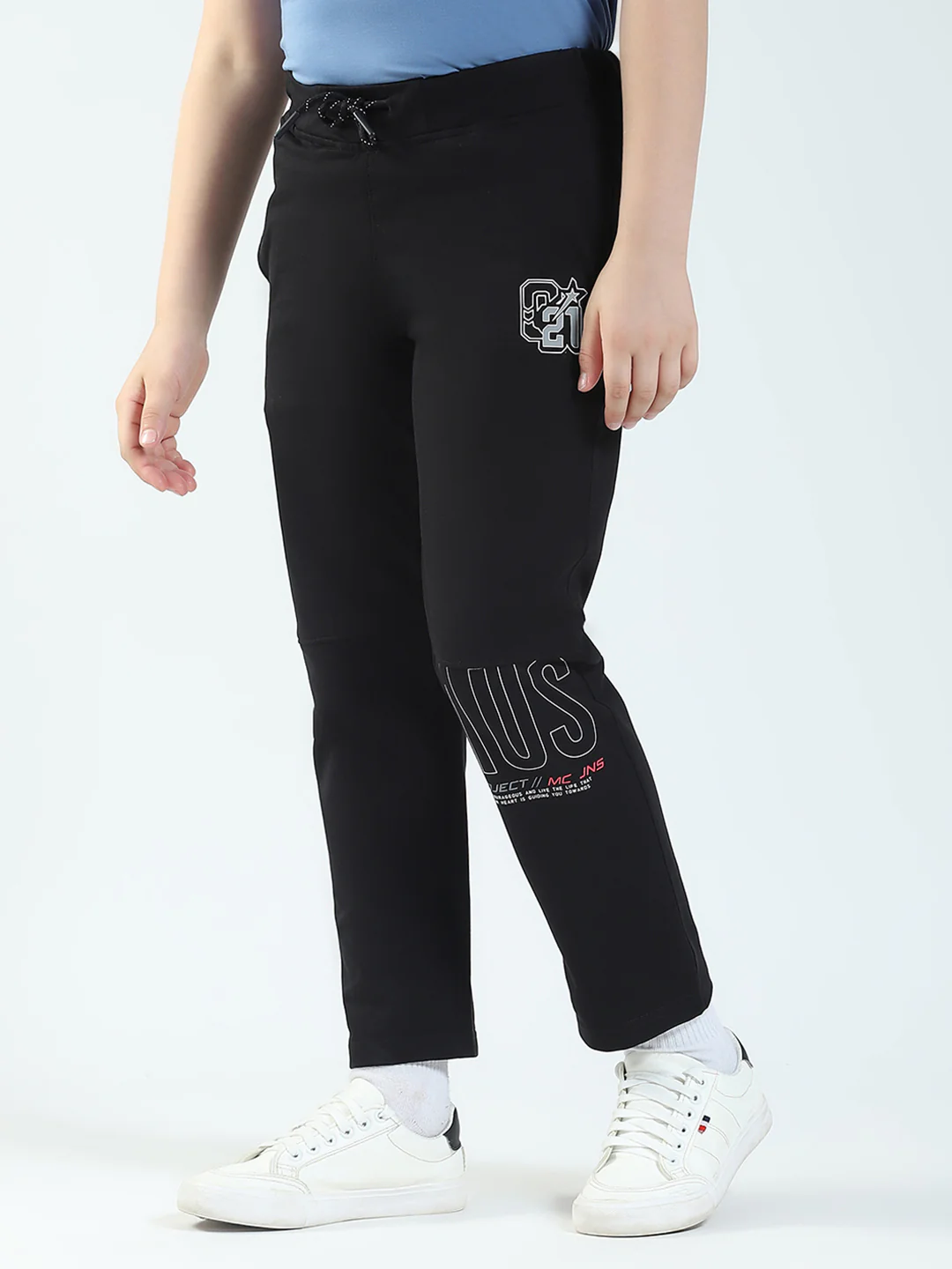 Boys Black Solid Regular Fit Lower - Image 3