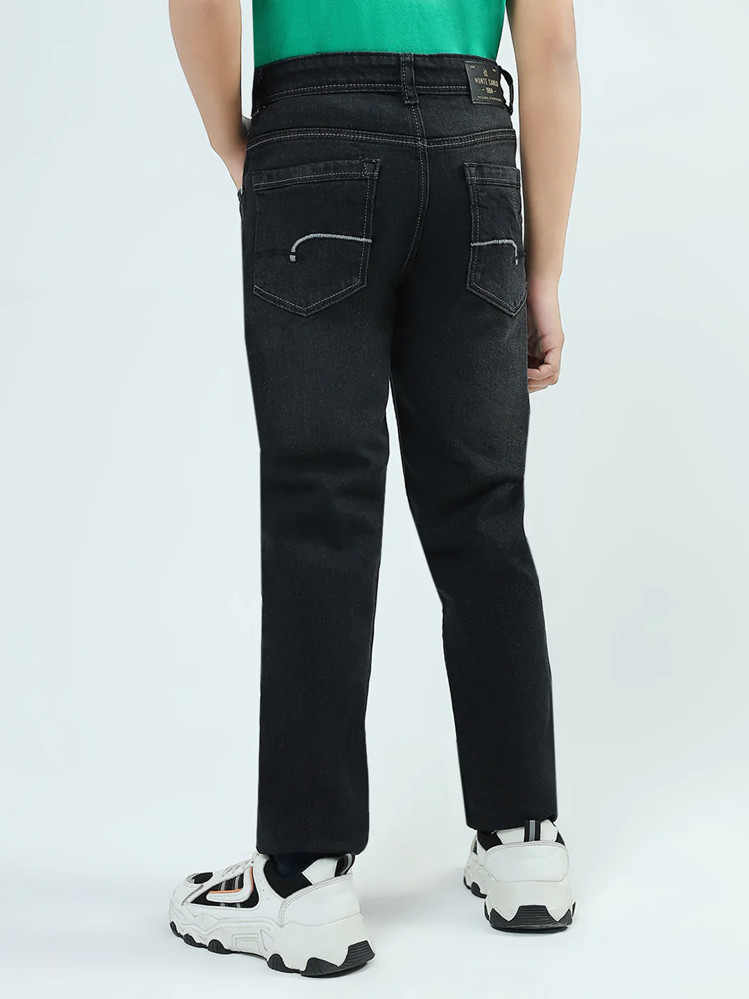 Boys Black Solid Slim Fit Denim - Image 5