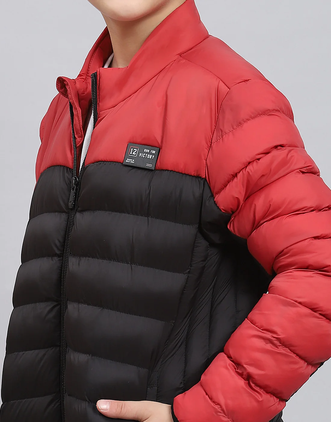 Boys Black Solid Stand Collar Full Sleeve Boys Jacket - Image 6