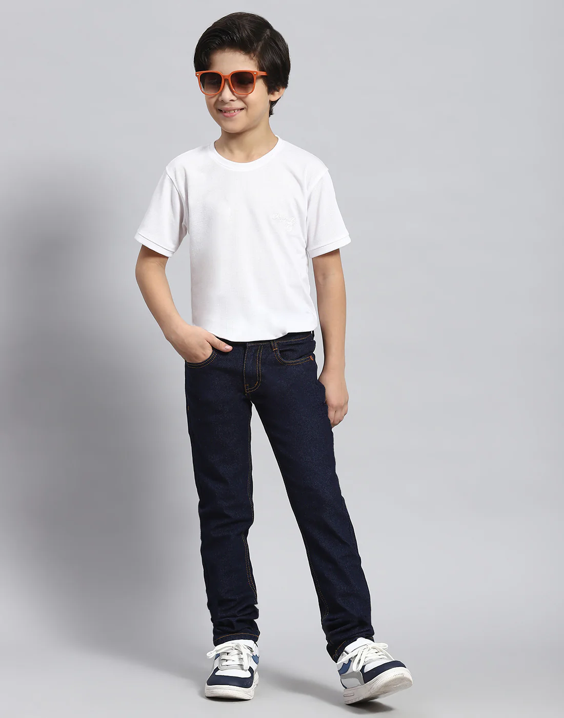 Boys Blue Light Wash Slim Fit Denim - Image 2