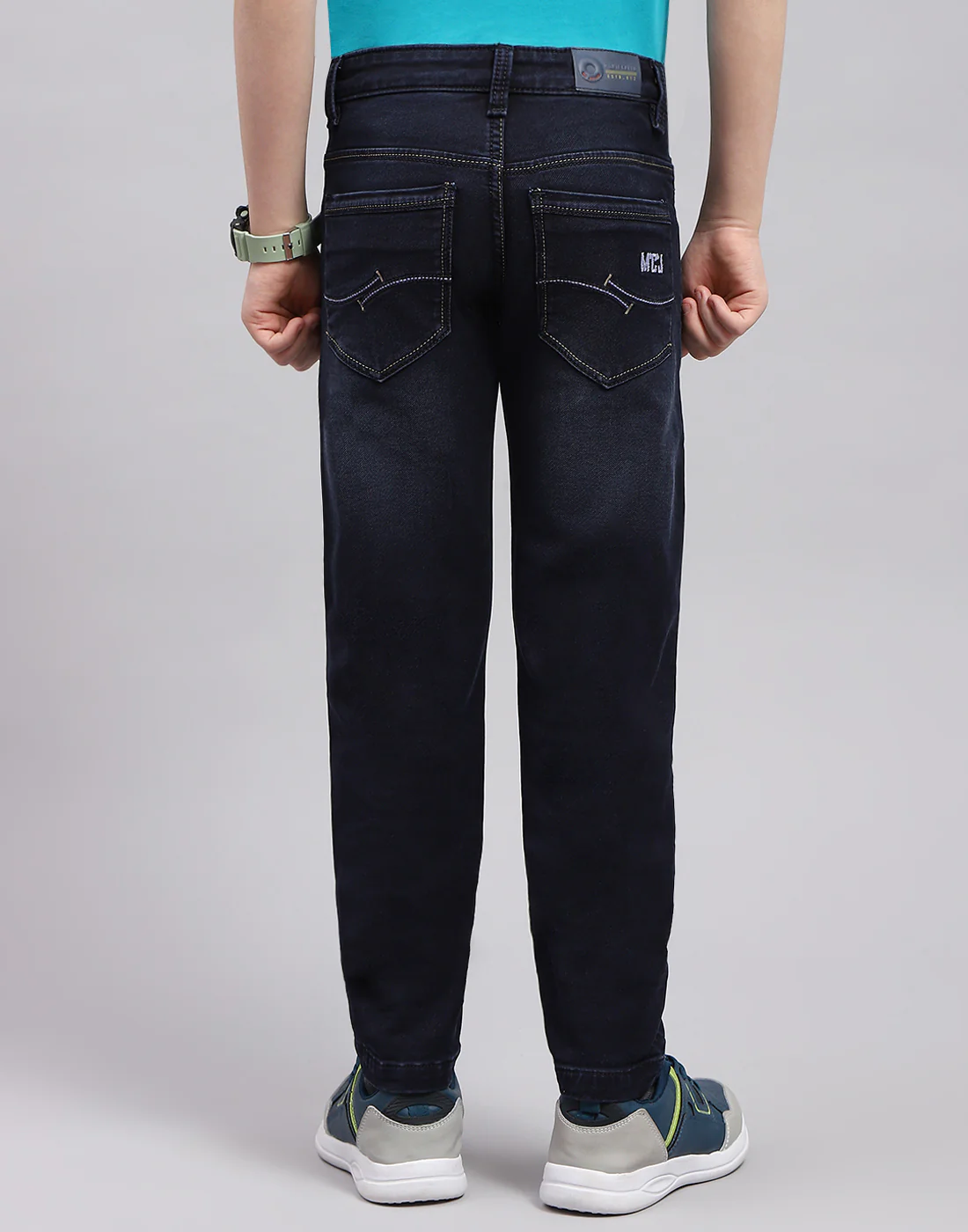 Boys Blue Light Wash Slim Fit Denim - Image 5