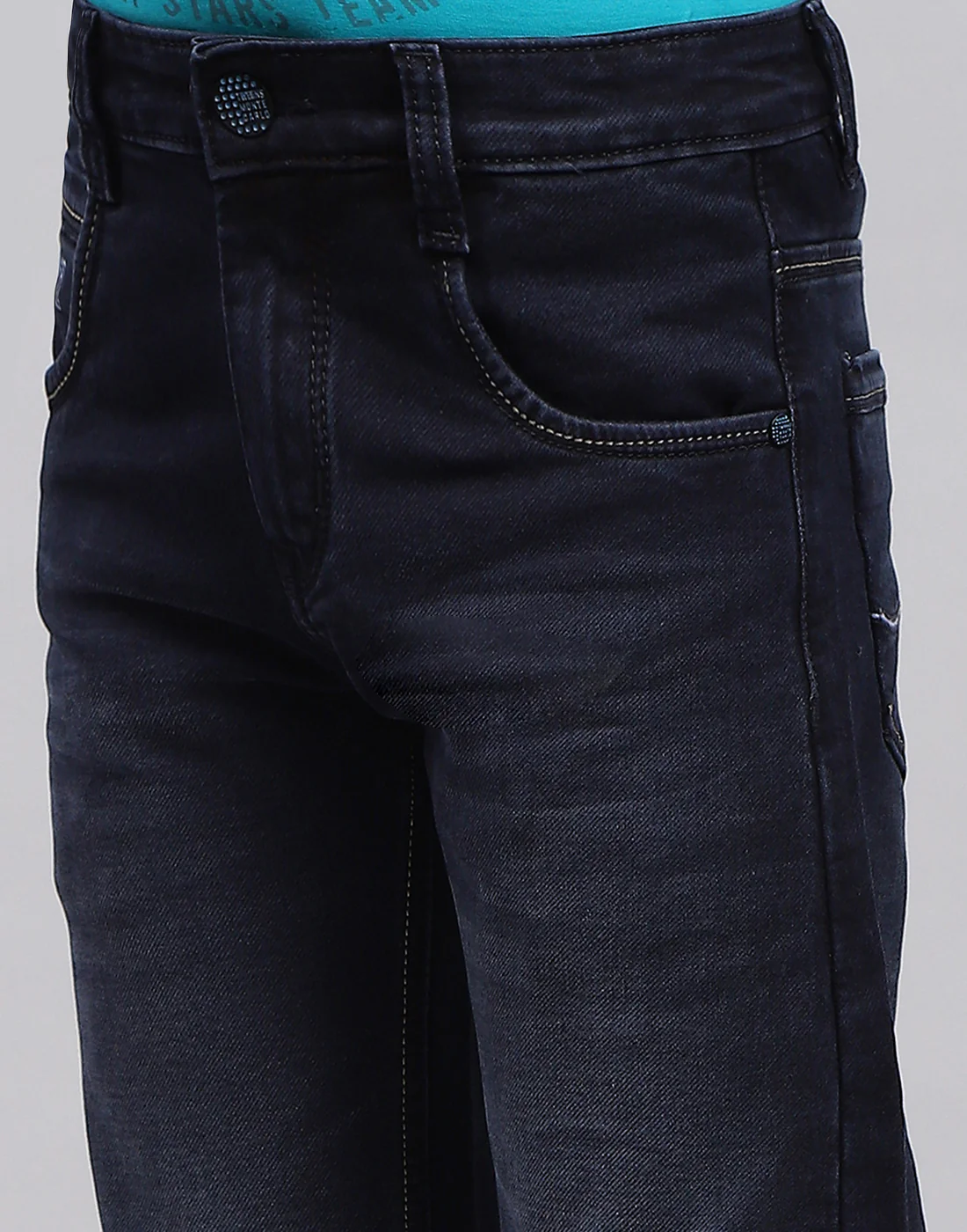 Boys Blue Light Wash Slim Fit Denim - Image 6