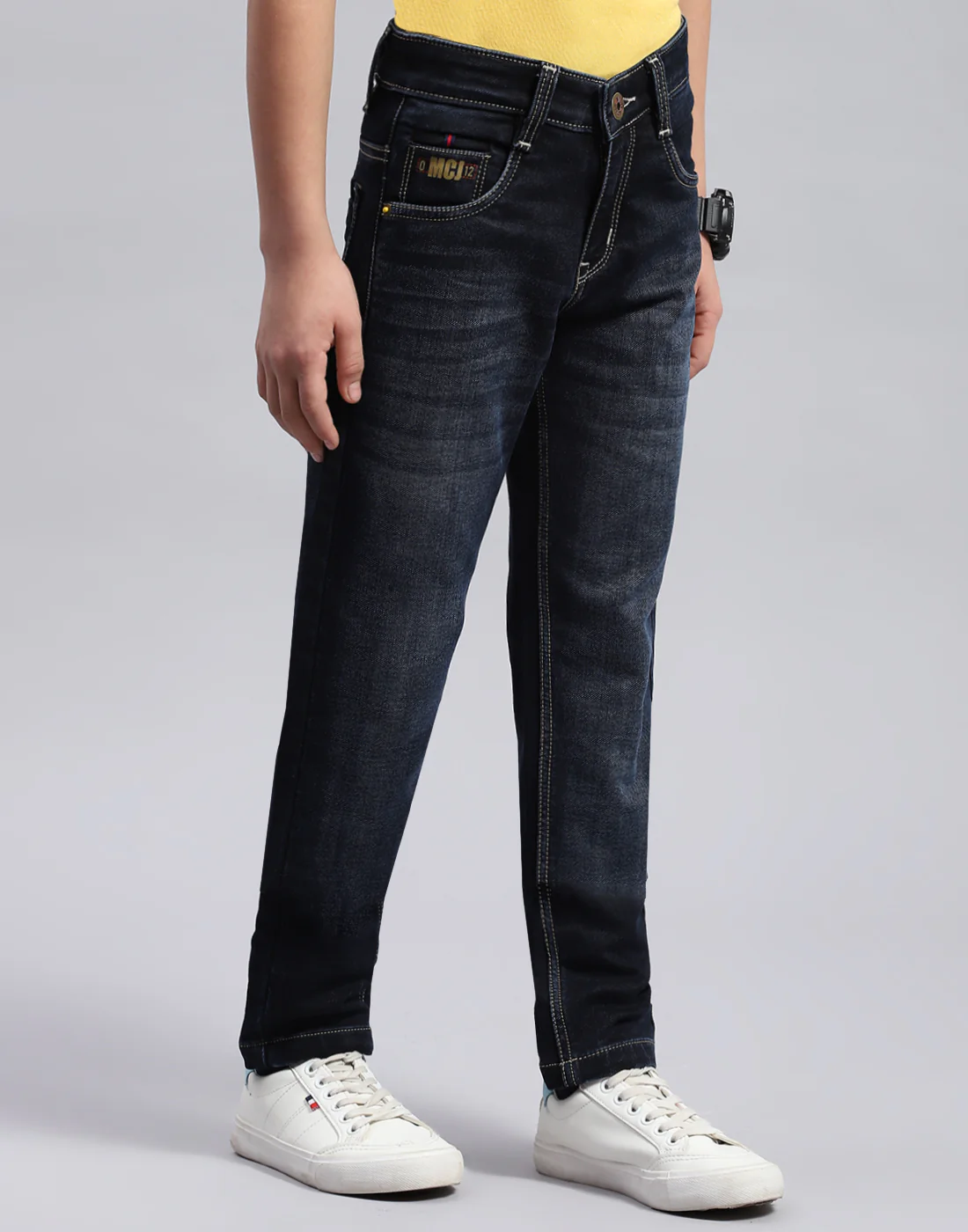 Boys Blue Light Wash Slim Fit Denim - Image 4