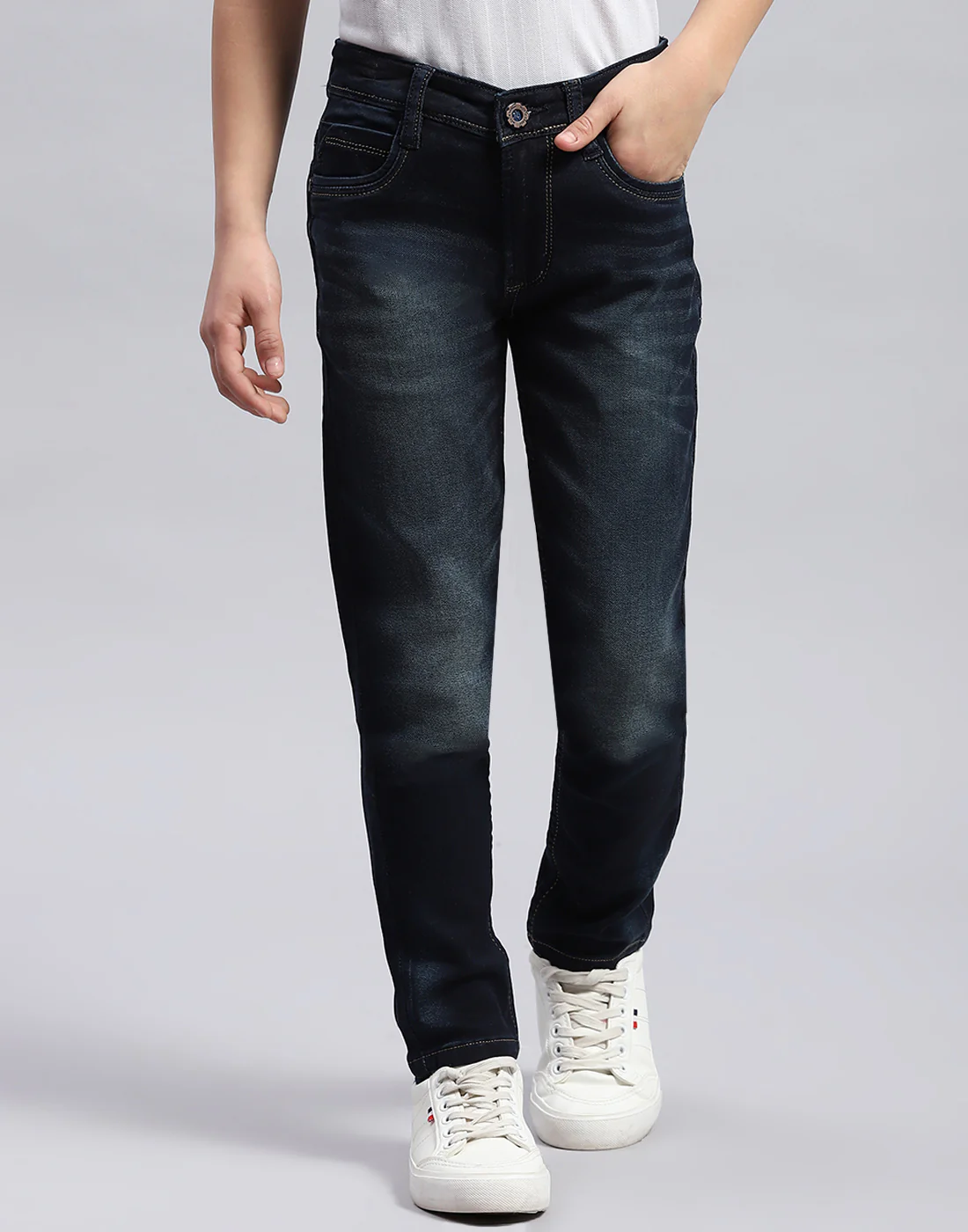 Boys Blue Light Wash Slim Fit Denim - Image 2