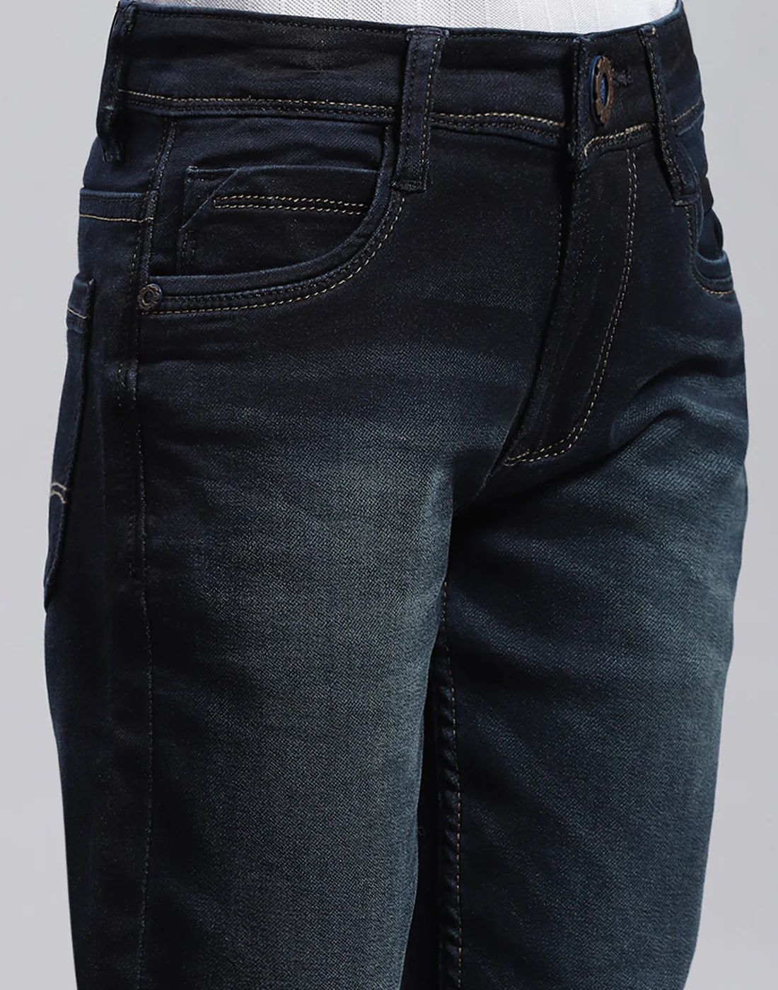 Boys Blue Light Wash Slim Fit Denim - Image 6