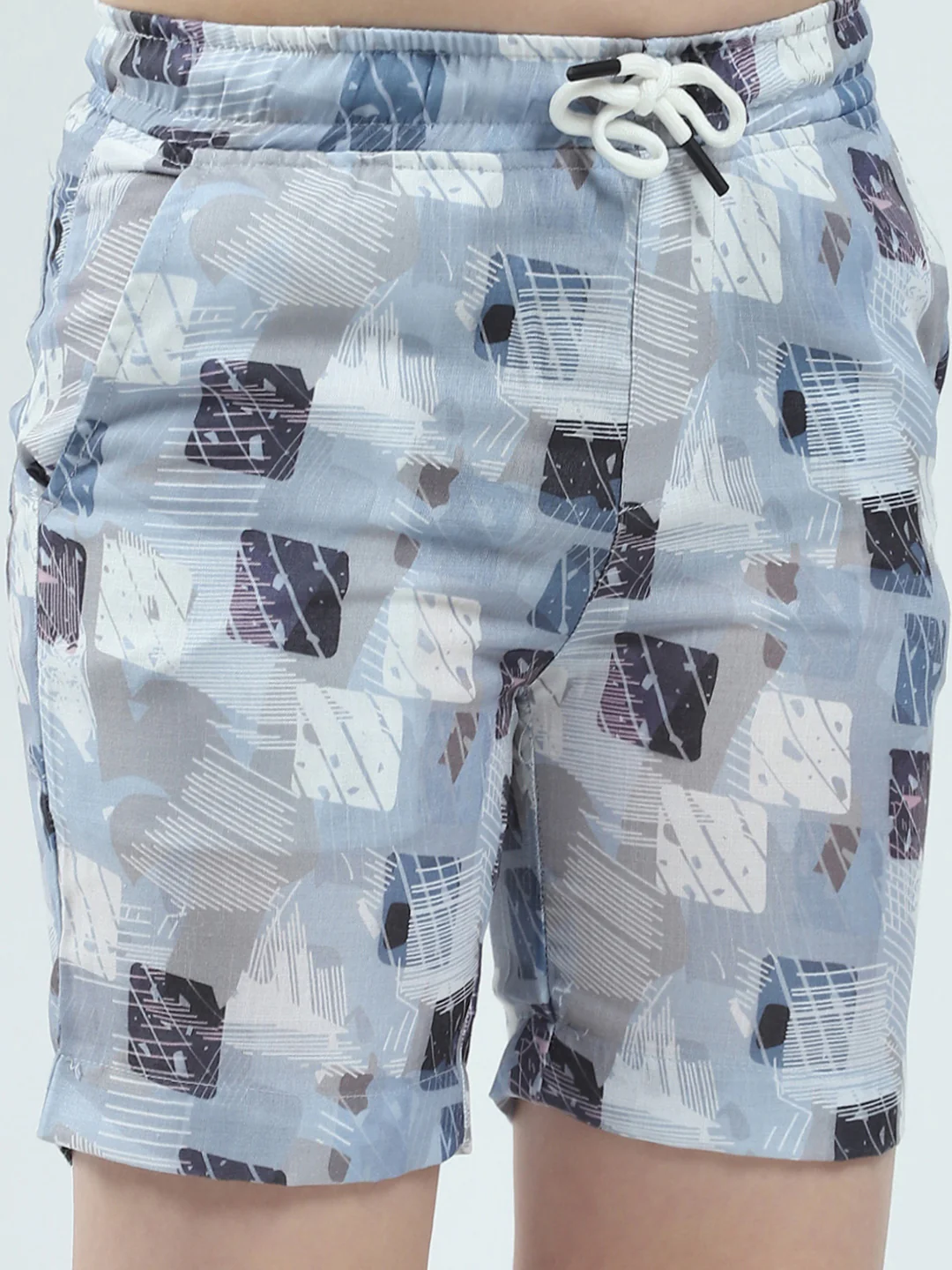 Boys Blue Printed Collar Half Sleeve Bermuda Set - Image 9