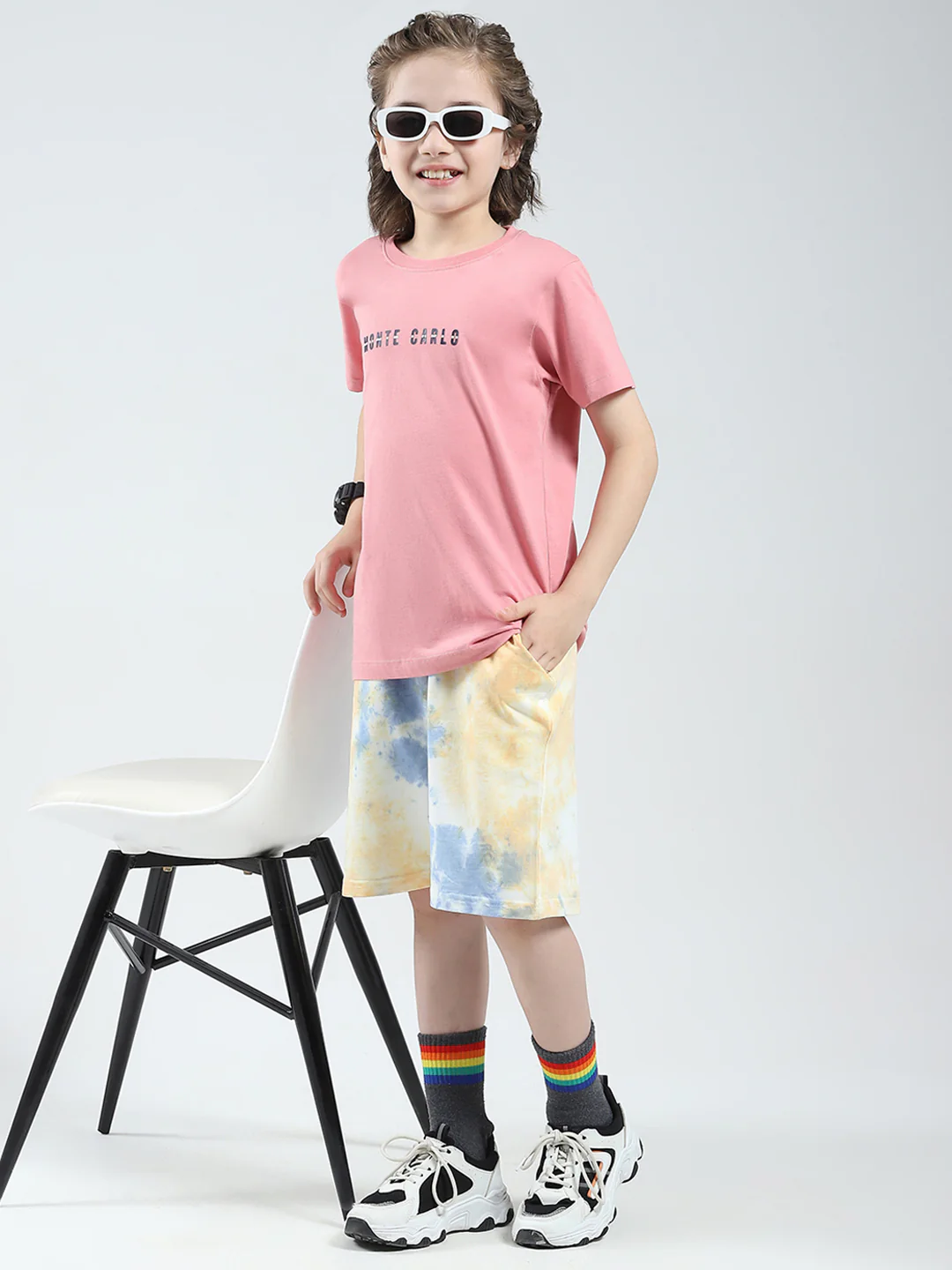 Boys Blue Printed Regular Fit Bermuda - Image 2