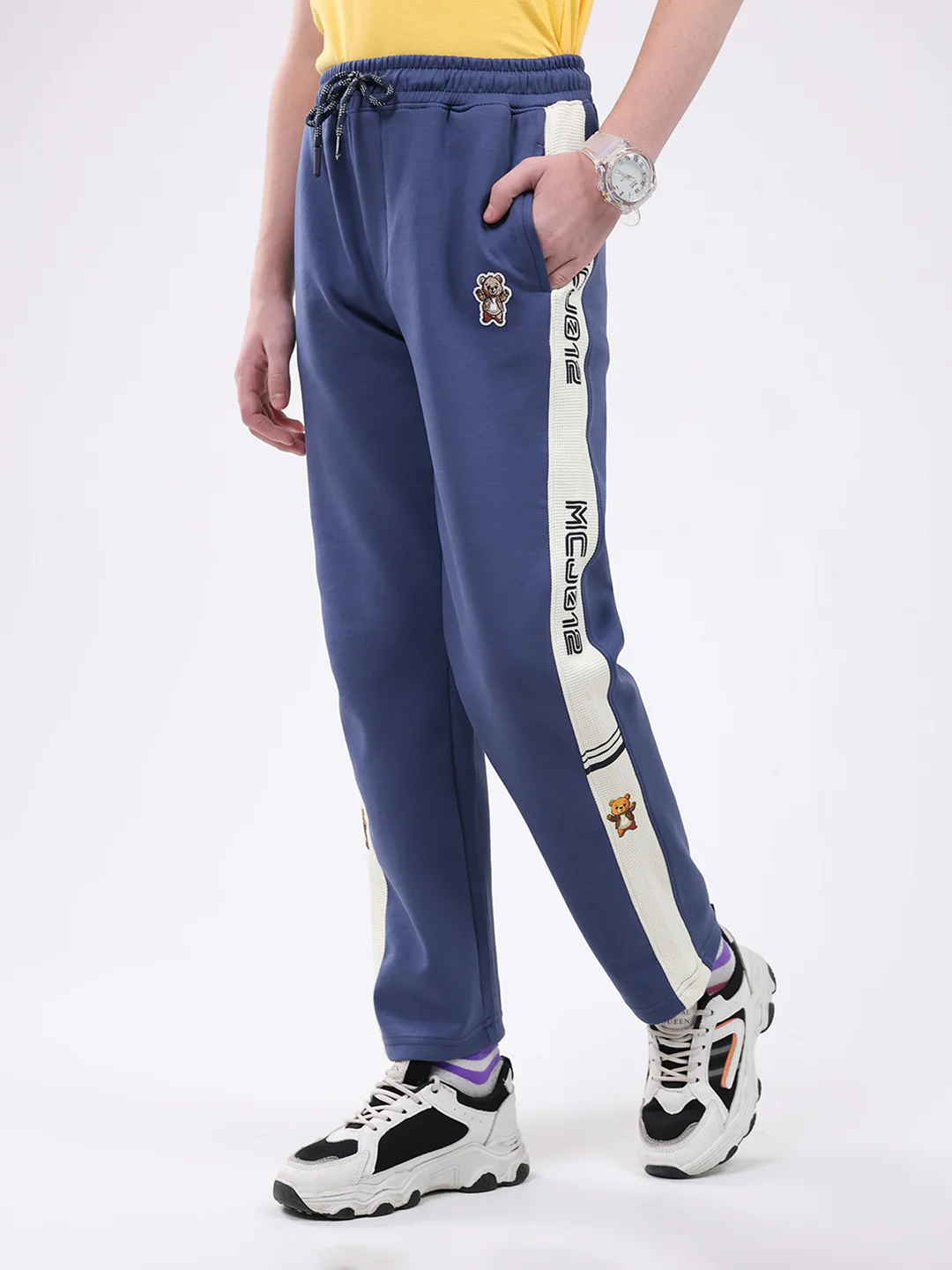 Boys Blue Printed Regular Fit Lower - Image 3