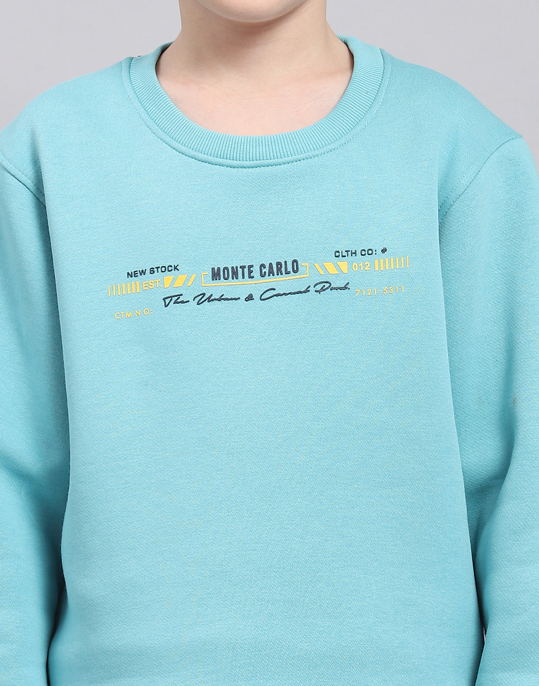 Boys Blue Printed Round Neck Full Sleeve Sweatshirt - Image 6