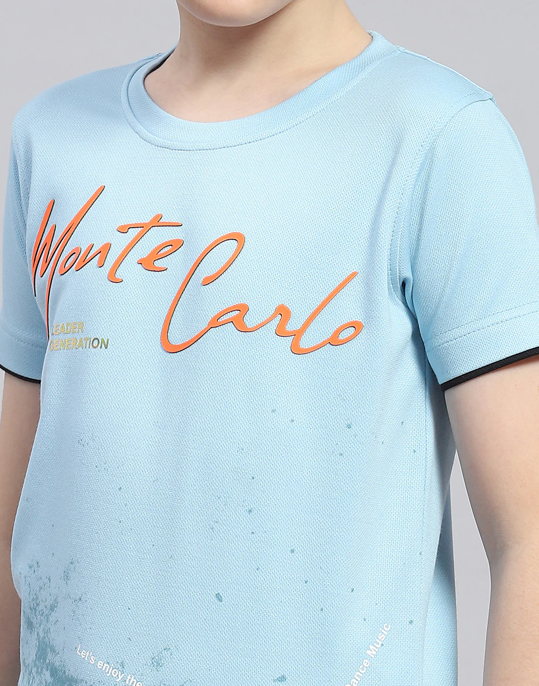 Boys Blue Printed Round Neck Half Sleeve T-Shirt - Image 7