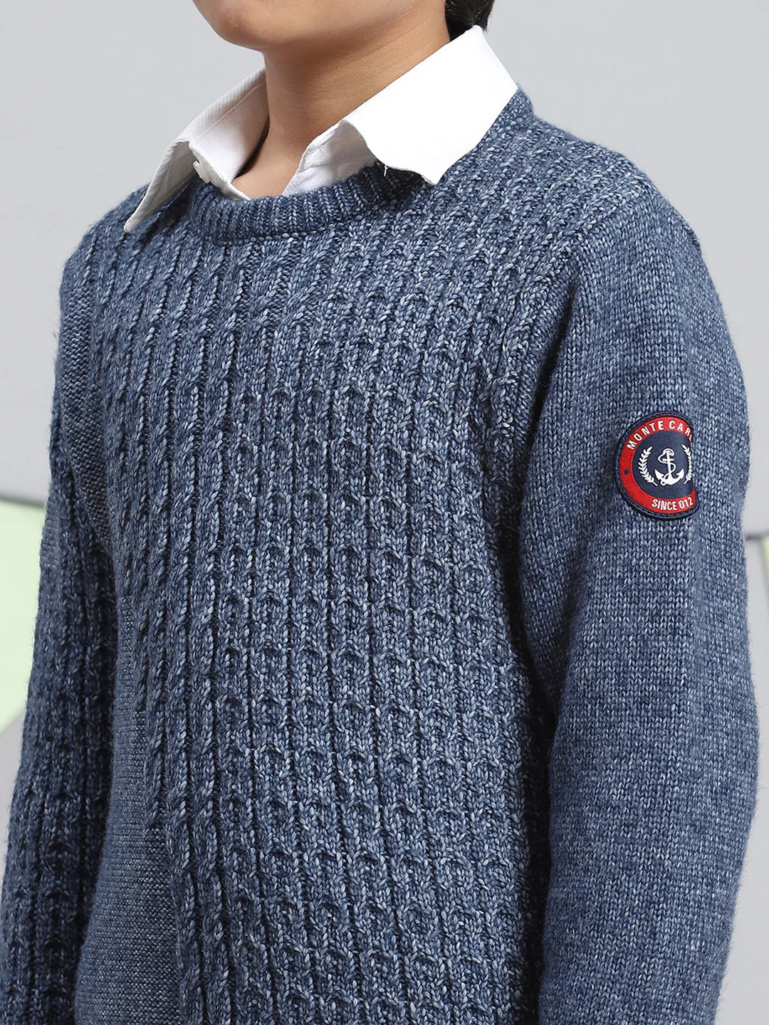 Boys Blue Self Pullover - Image 6