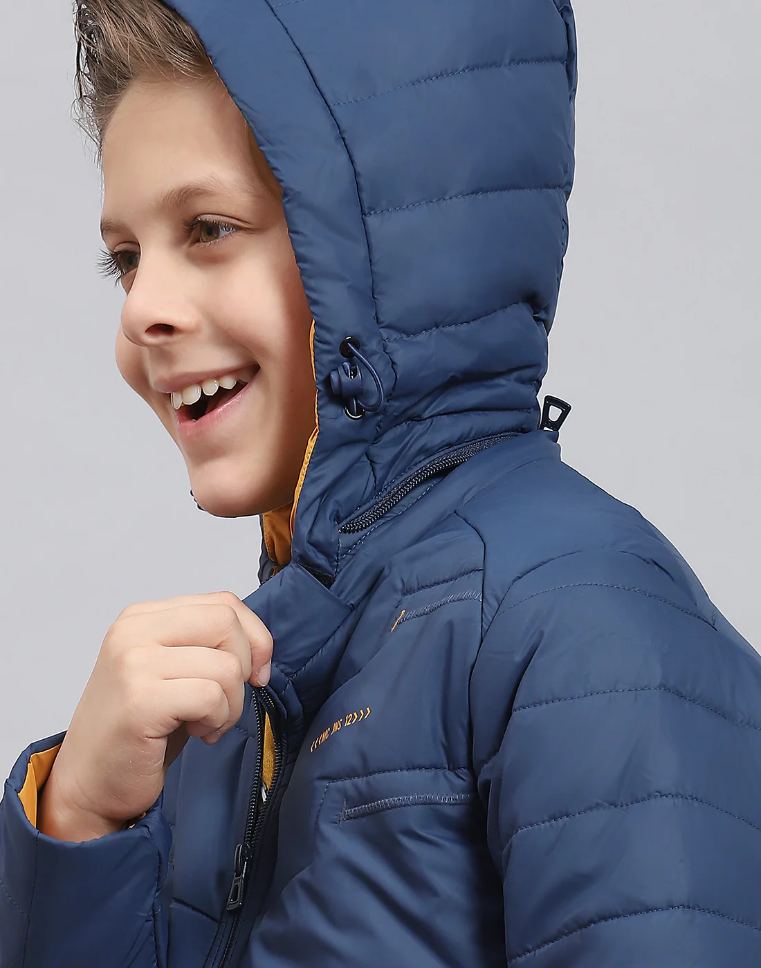 Boys Blue Solid Hooded Full Sleeve Boys Jacket - Image 8