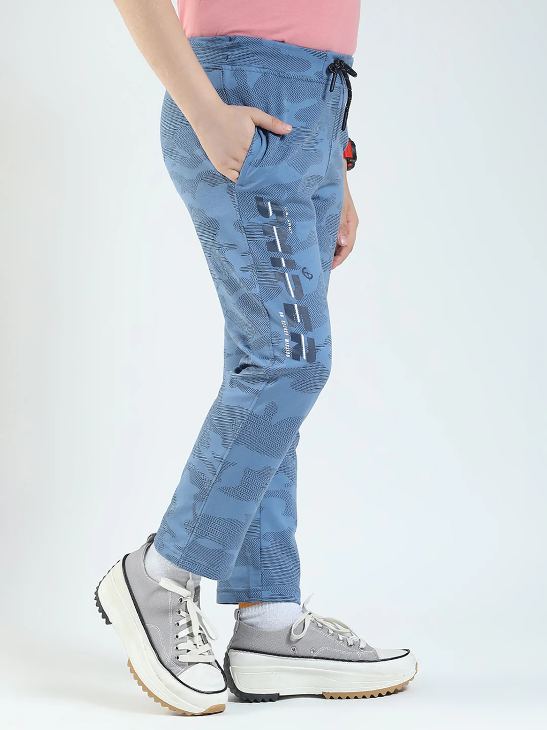 Boys Blue Solid Regular Fit Lower - Image 4