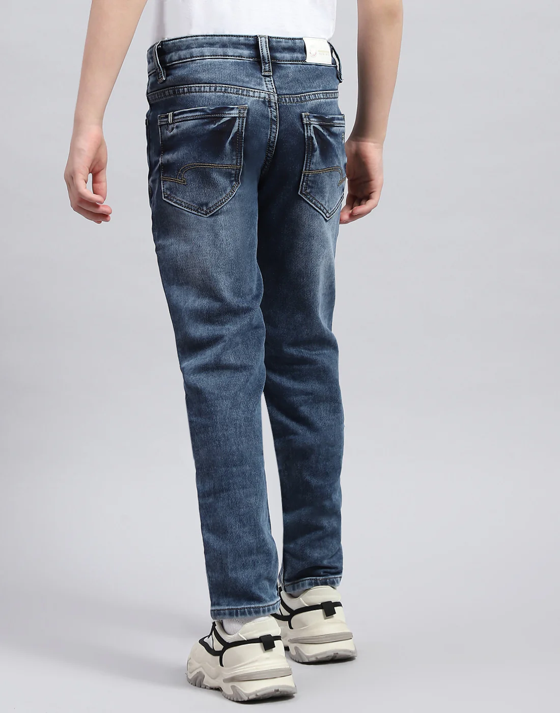 Boys Blue Solid Slim Fit Denim - Image 5
