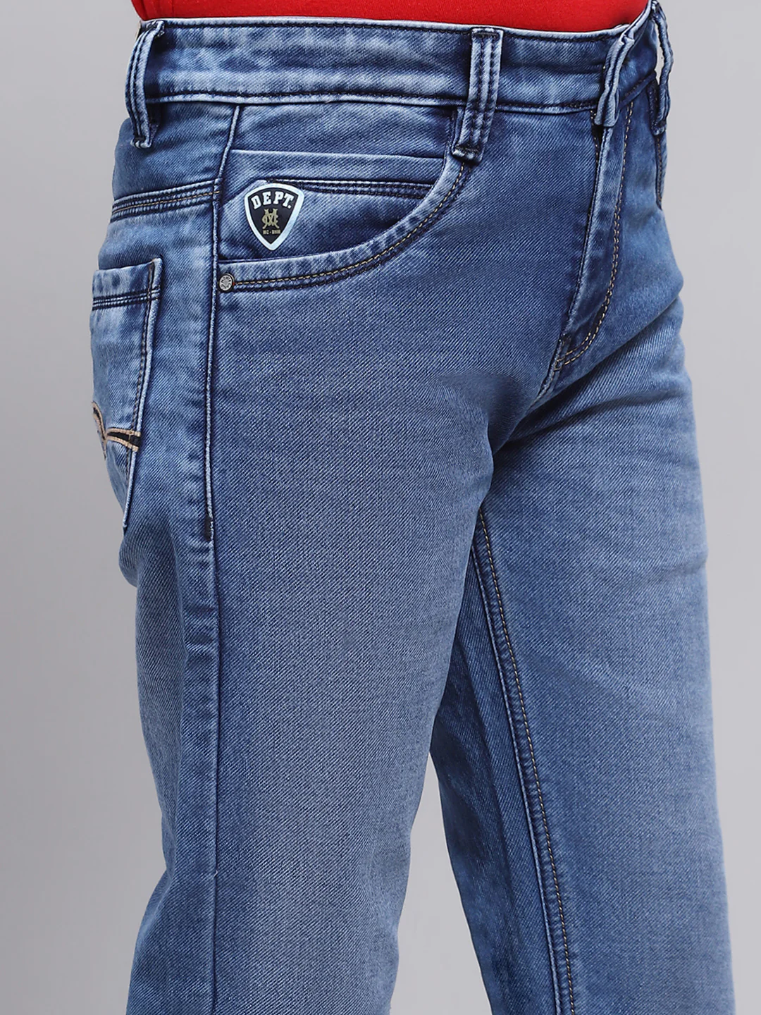 Boys Blue Solid Slim Fit Denim - Image 6