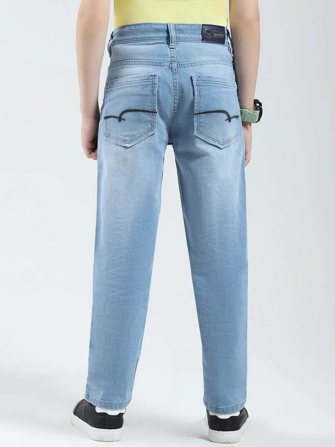 Boys Blue Solid Slim Fit Denim - Image 5