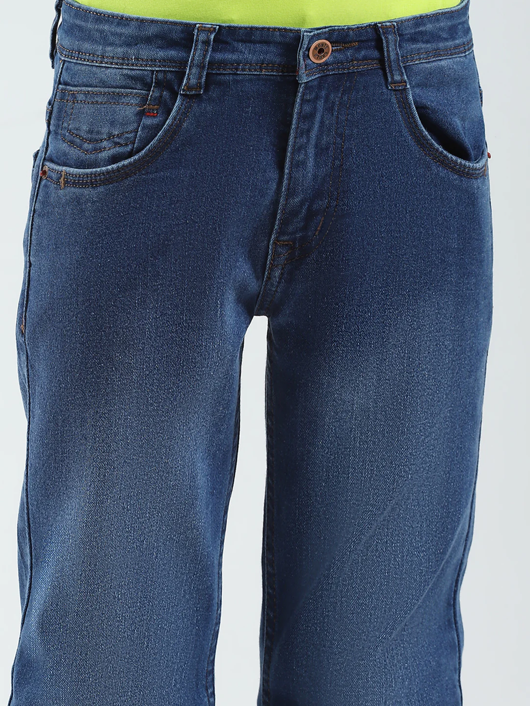 Boys Blue Solid Slim Fit Denim - Image 6