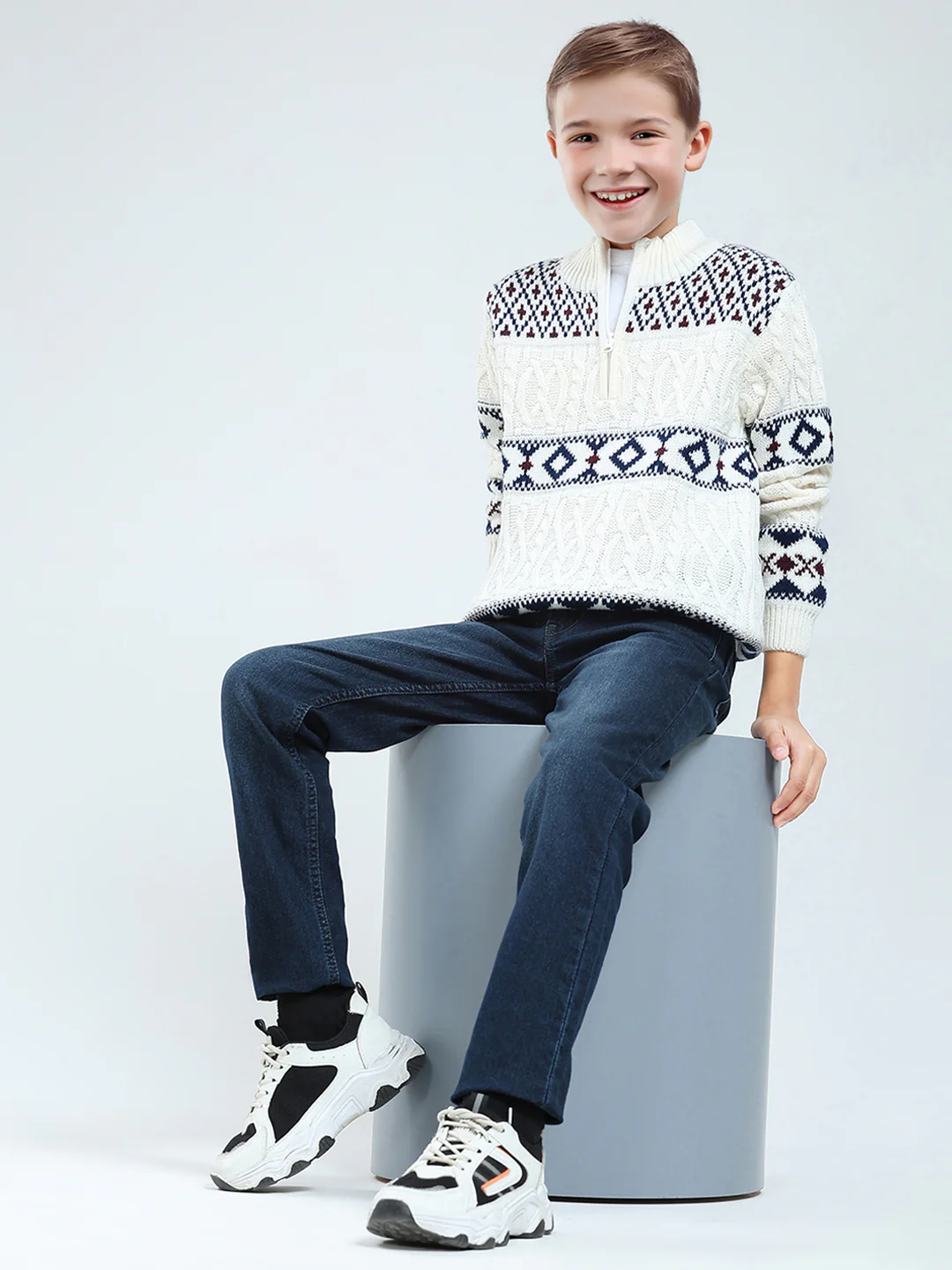 Boys Blue Solid Slim Fit Denim - Image 2