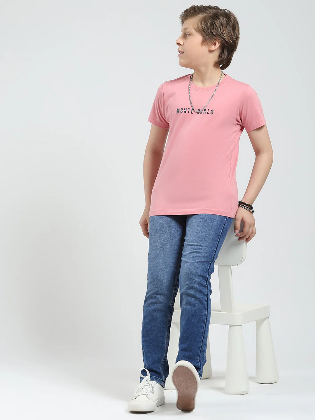 Boys Blue Solid Slim Fit Denim - Image 2