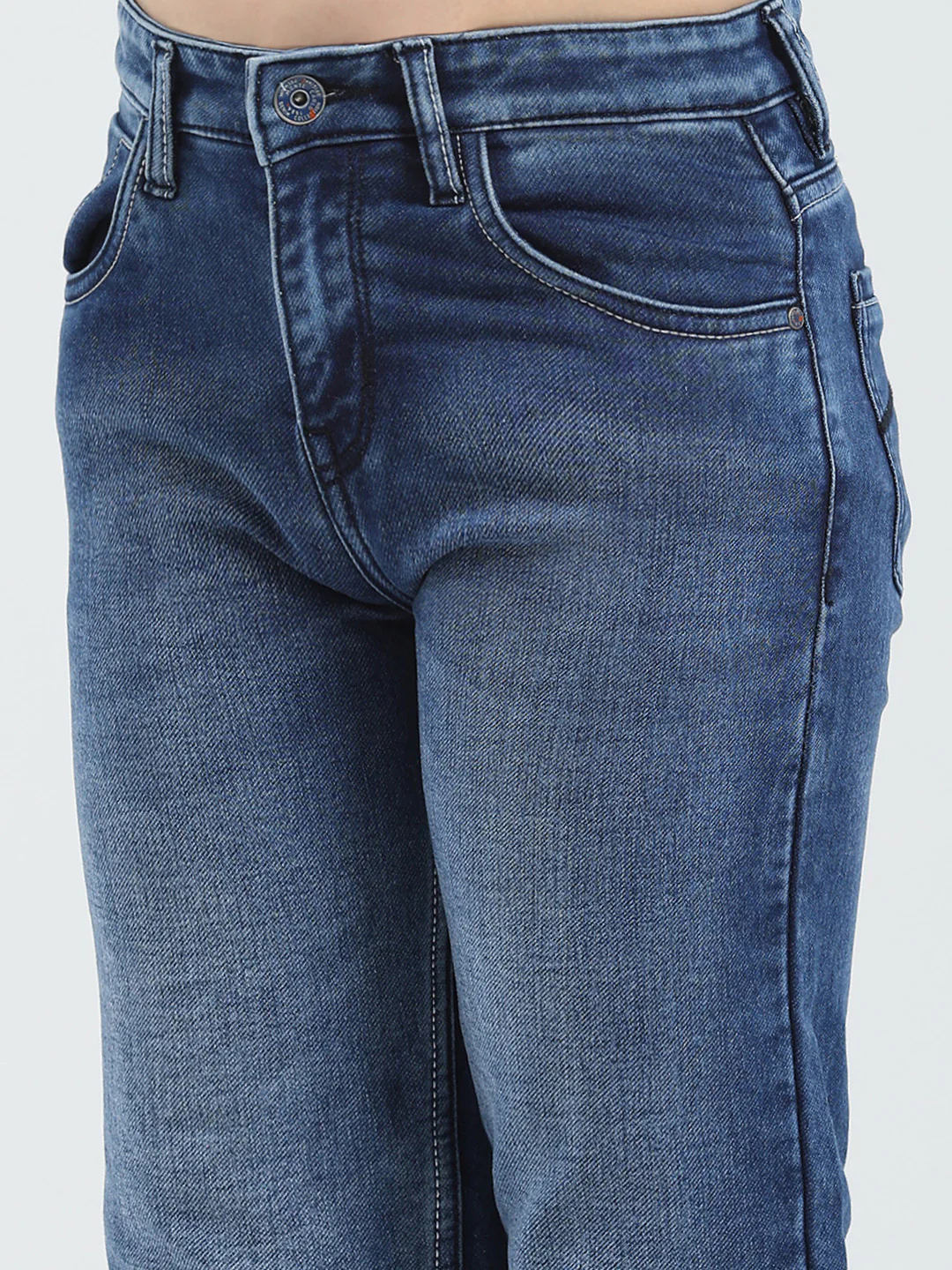 Boys Blue Solid Slim Fit Denim - Image 6