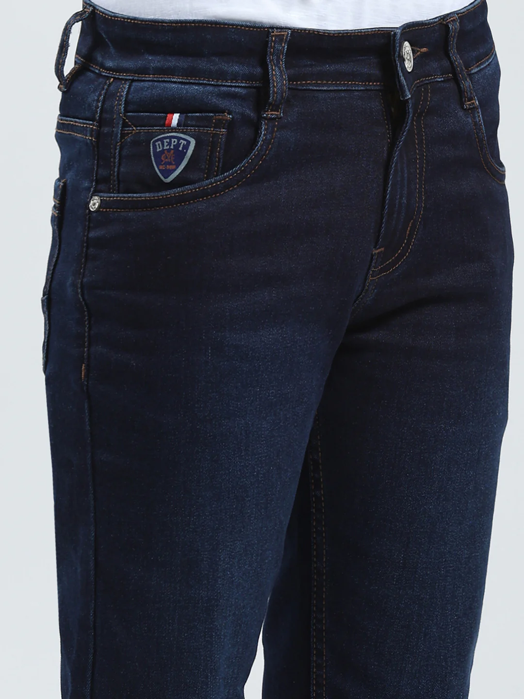 Boys Blue Solid Slim Fit Denim - Image 6