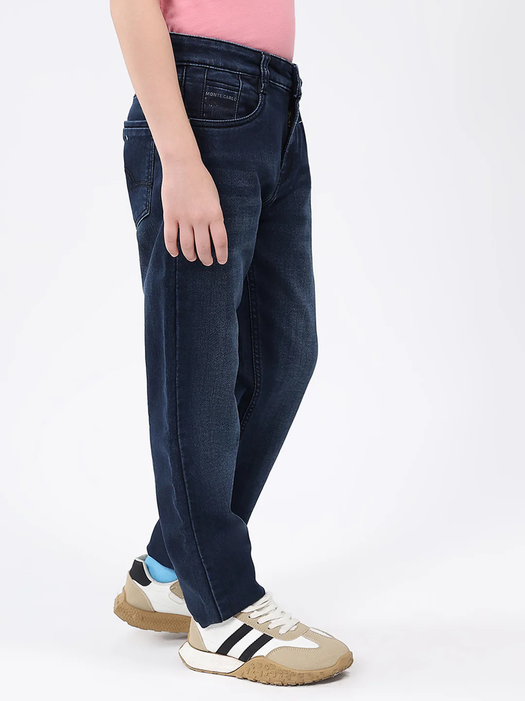 Boys Blue Solid Slim Fit Denim - Image 4