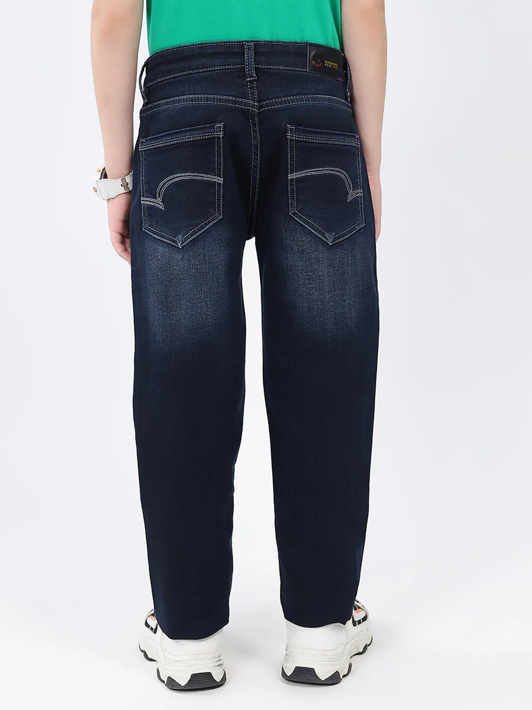 Boys Blue Solid Slim Fit Denim - Image 5