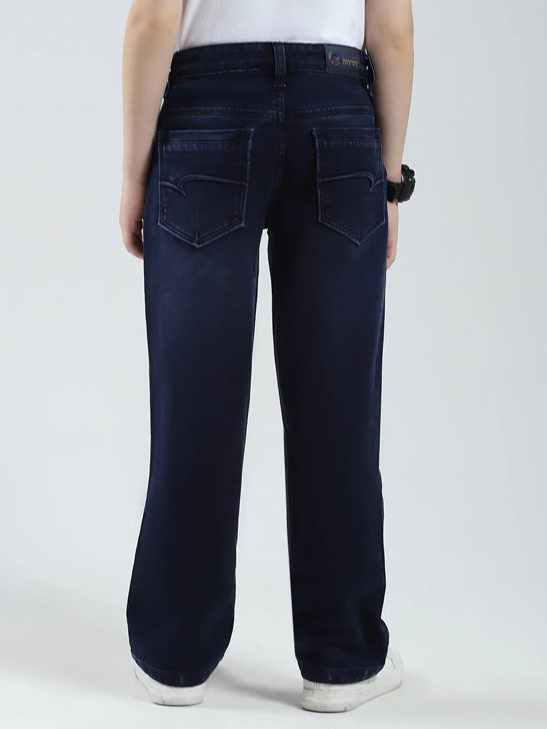 Boys Blue Solid Straight Fit Denim - Image 5